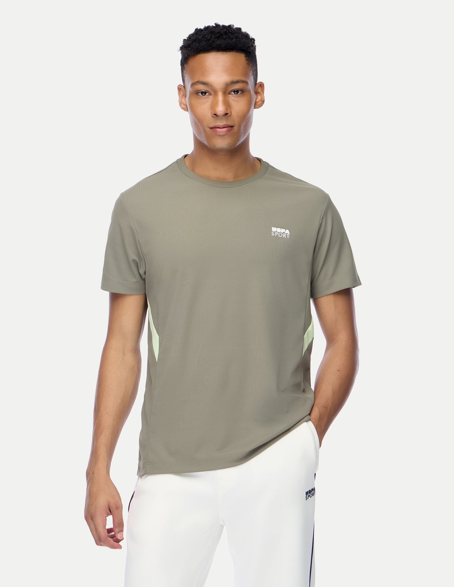 Solid Regular Fit Active T-Shirt Light Green - U.S. Polo Assn. India | Large