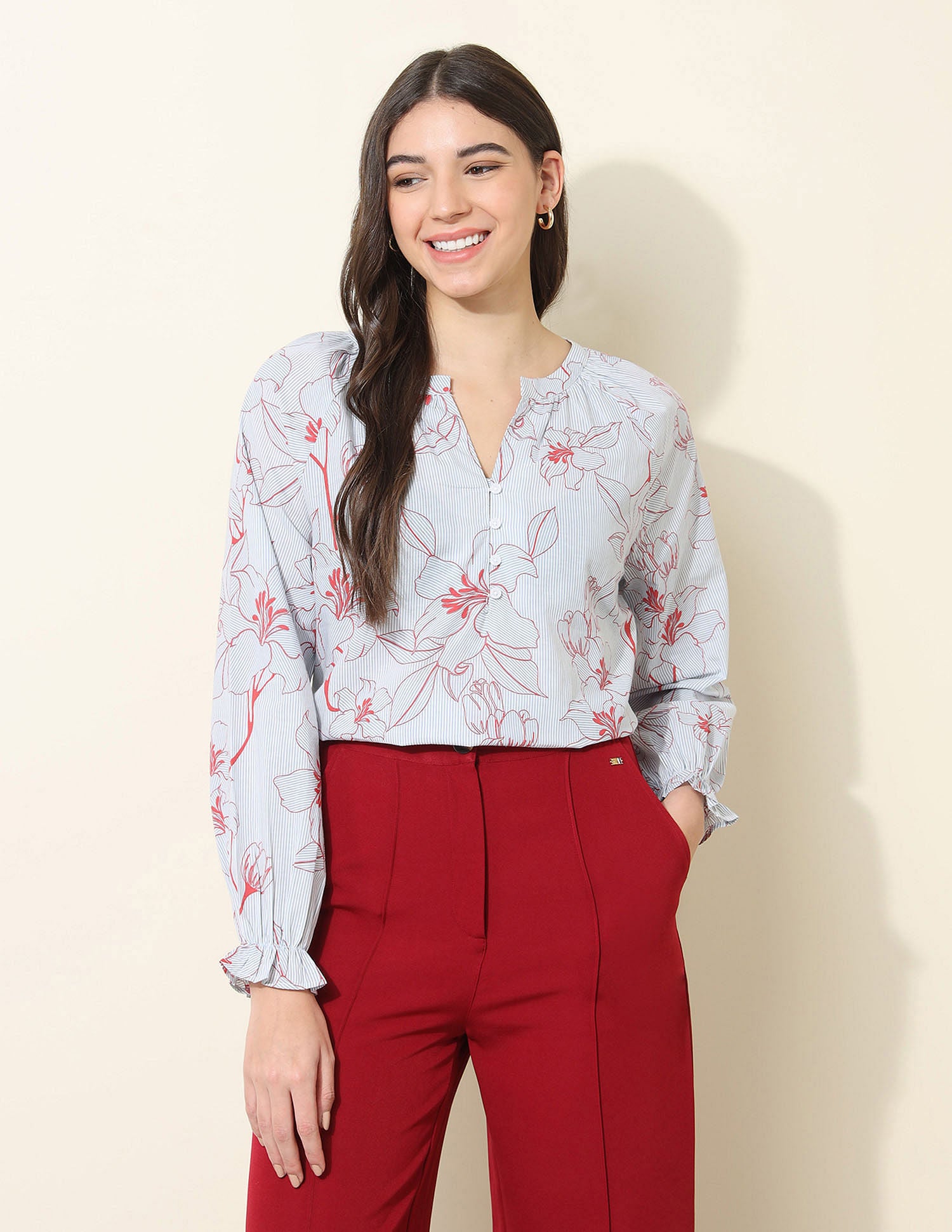 Floral Printed Tie-Up Top Multicoloured - U.S. POLO ASSN. | Large