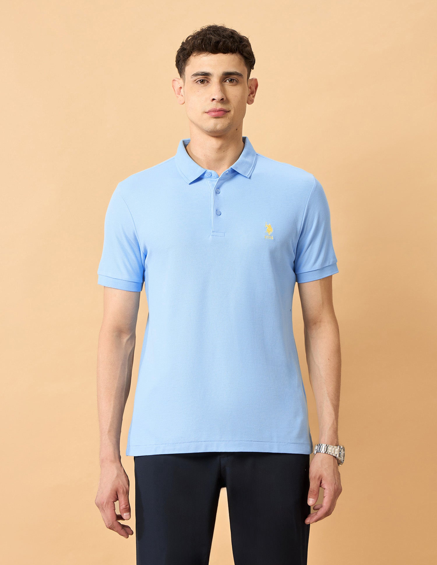 Pacho X Cotton Polo Shirt Light Blue - U.S. POLO ASSN. | Large