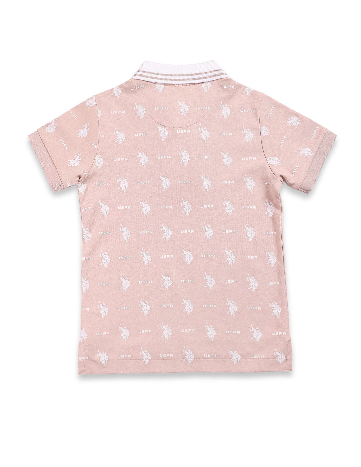 Boys All Over Logo Polo Shirt Dusty Pink - U.S. Polo Assn. India | Large