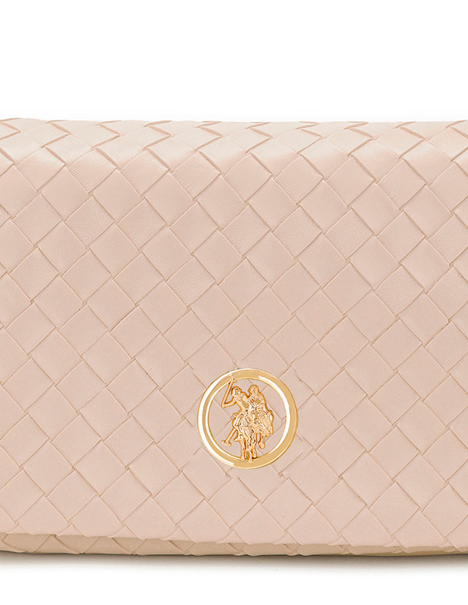 Women Angie Patterned Weave Crossbody Bag Nude - U.S. POLO ASSN. | Large