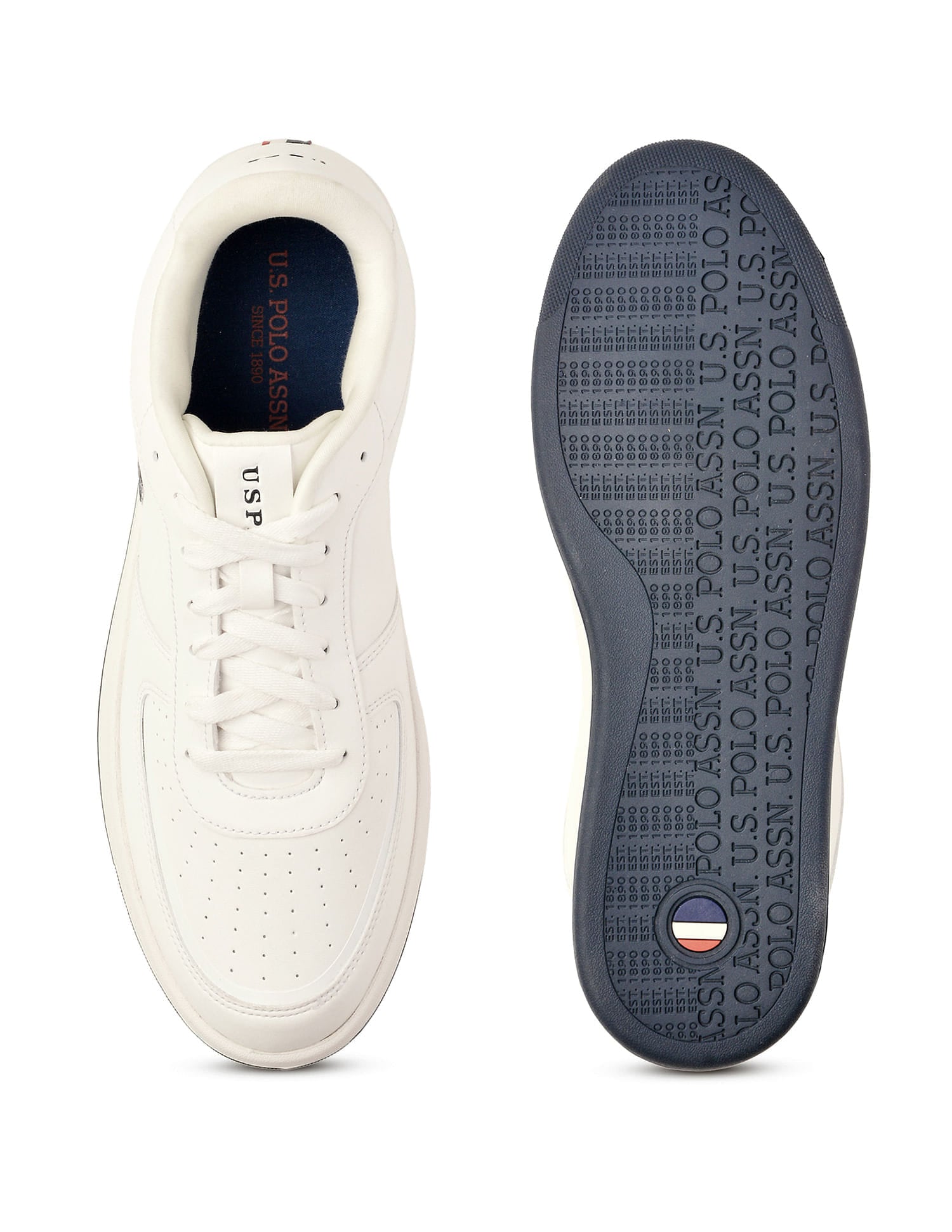 Men Rein 2.0 Off White Retro Court Sneakers White - U.S. Polo Assn. India | Large