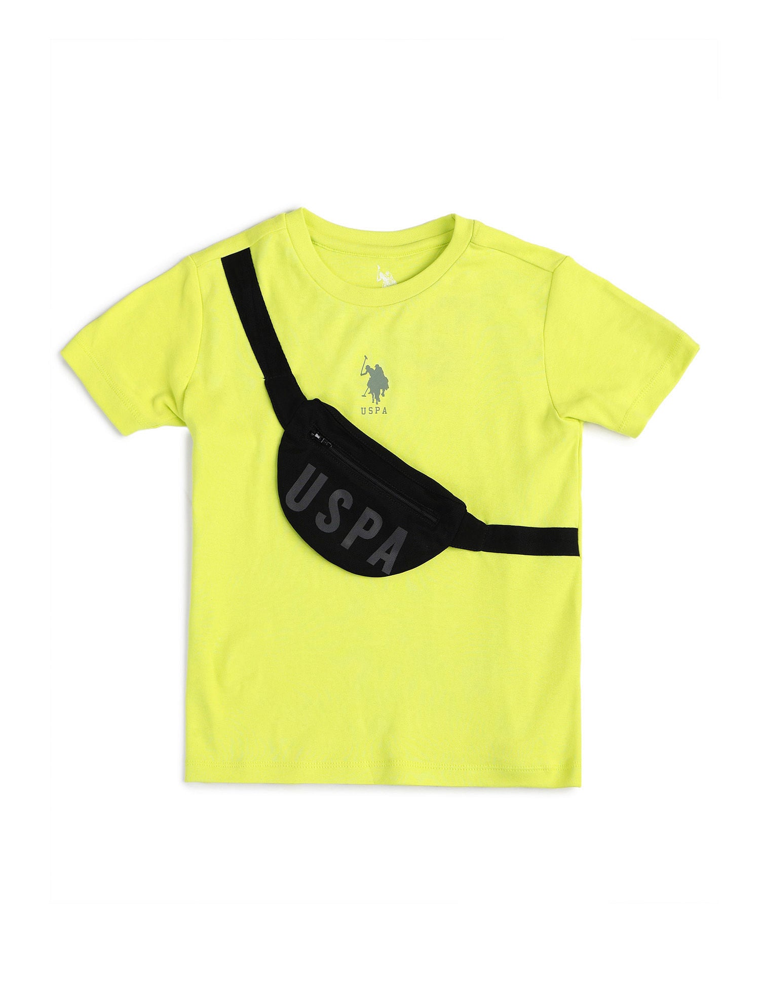Regular fit Solid T-Shirts Green - U.S. Polo Assn. India | Large