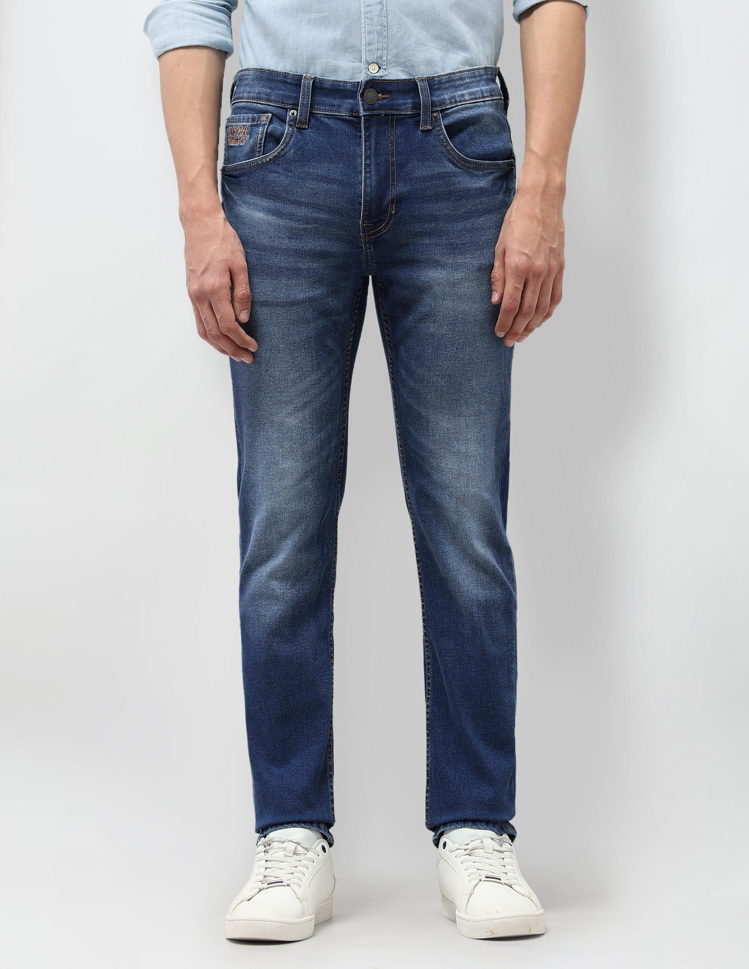 Brandon Slim Tapered Fit Blue Jeans Indigo - U.S. POLO ASSN. | Large