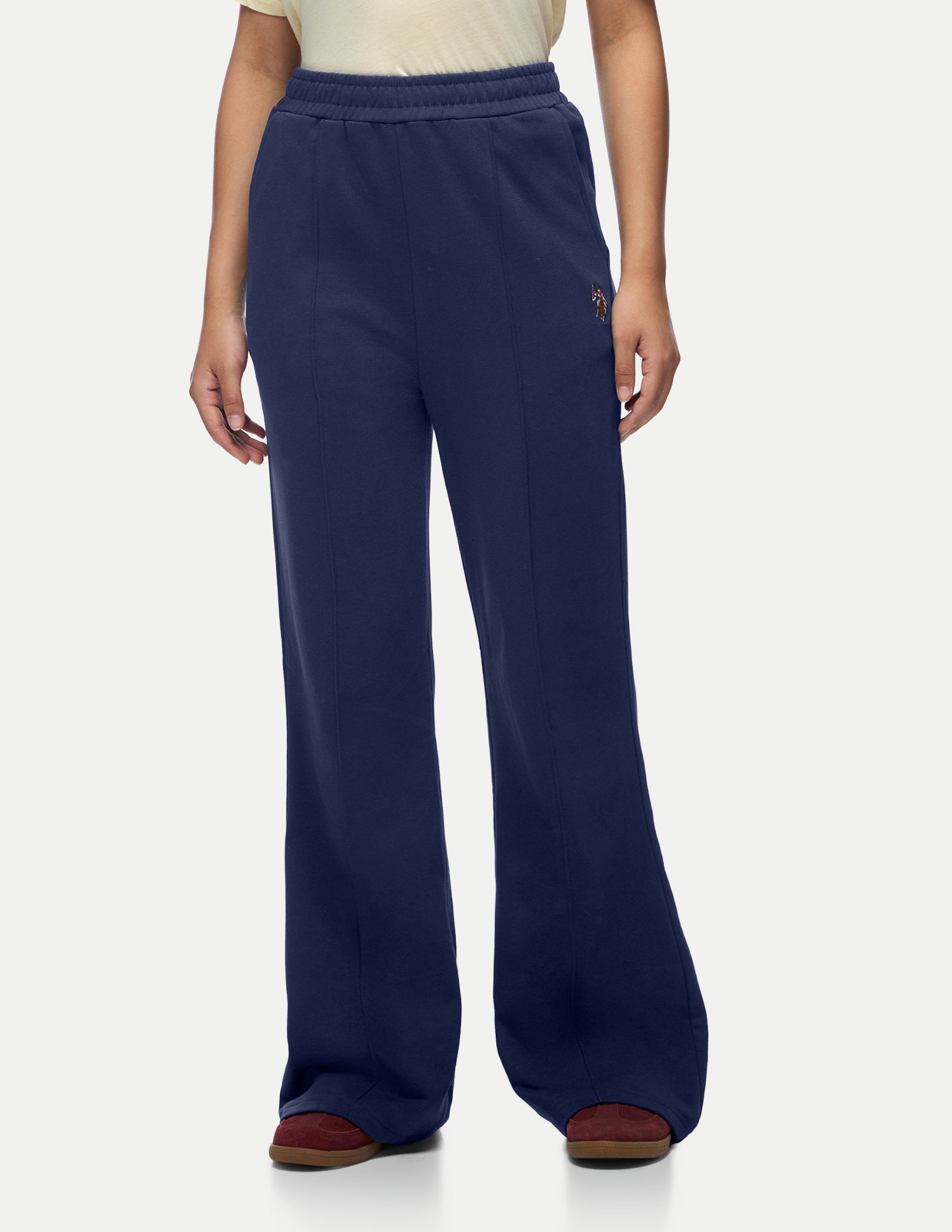 High Rise Fitted Flared Trousers Blue - U.S. Polo Assn. India | Large