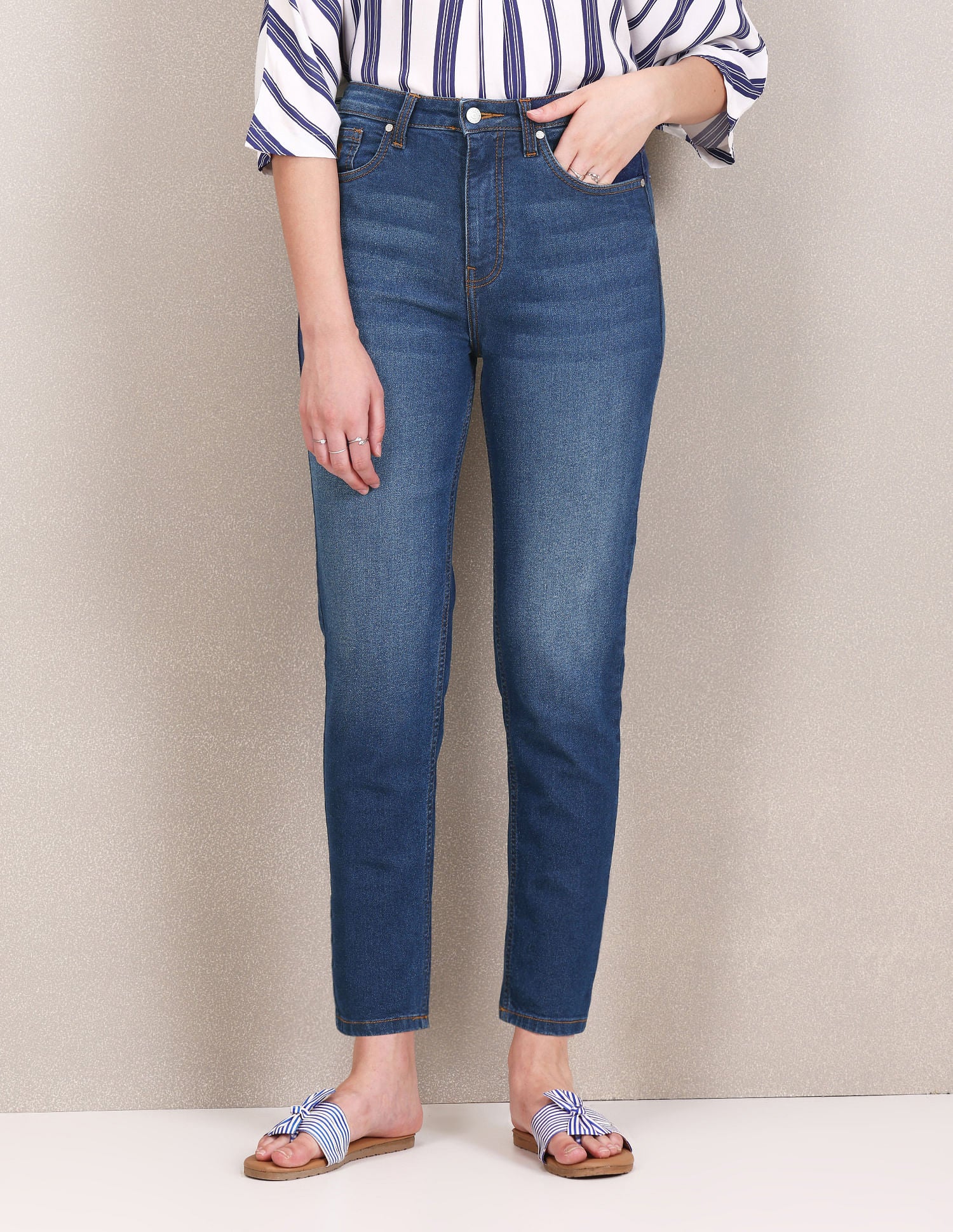 High Rise Slim Fit Jeans Blue - U.S. POLO ASSN. | Large