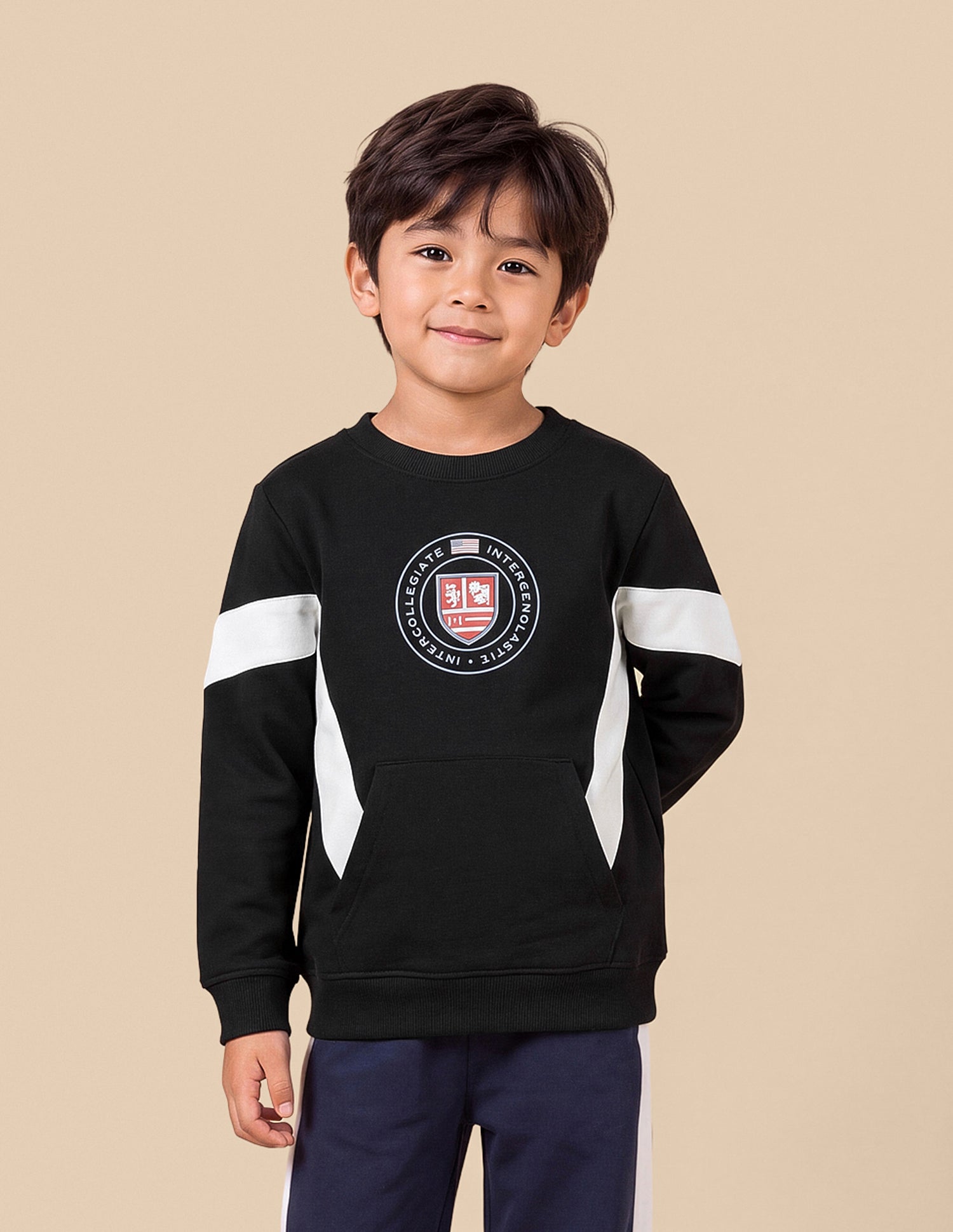 Graphic Printed Regular Fit Sweatshirt Black - U.S. Polo Assn. India | Large