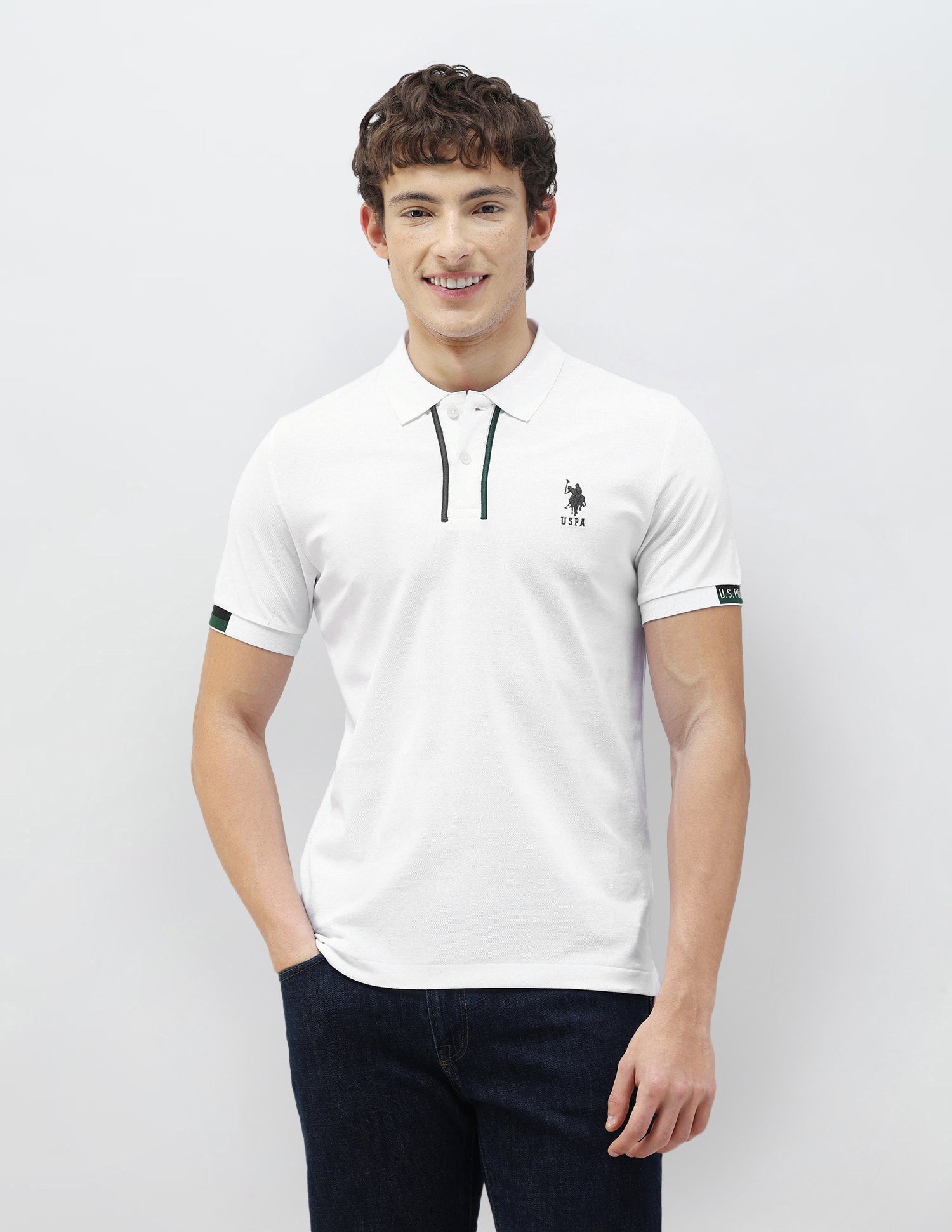New Port Marina Solid Polo Shirt White - U.S. Polo Assn. India | Large