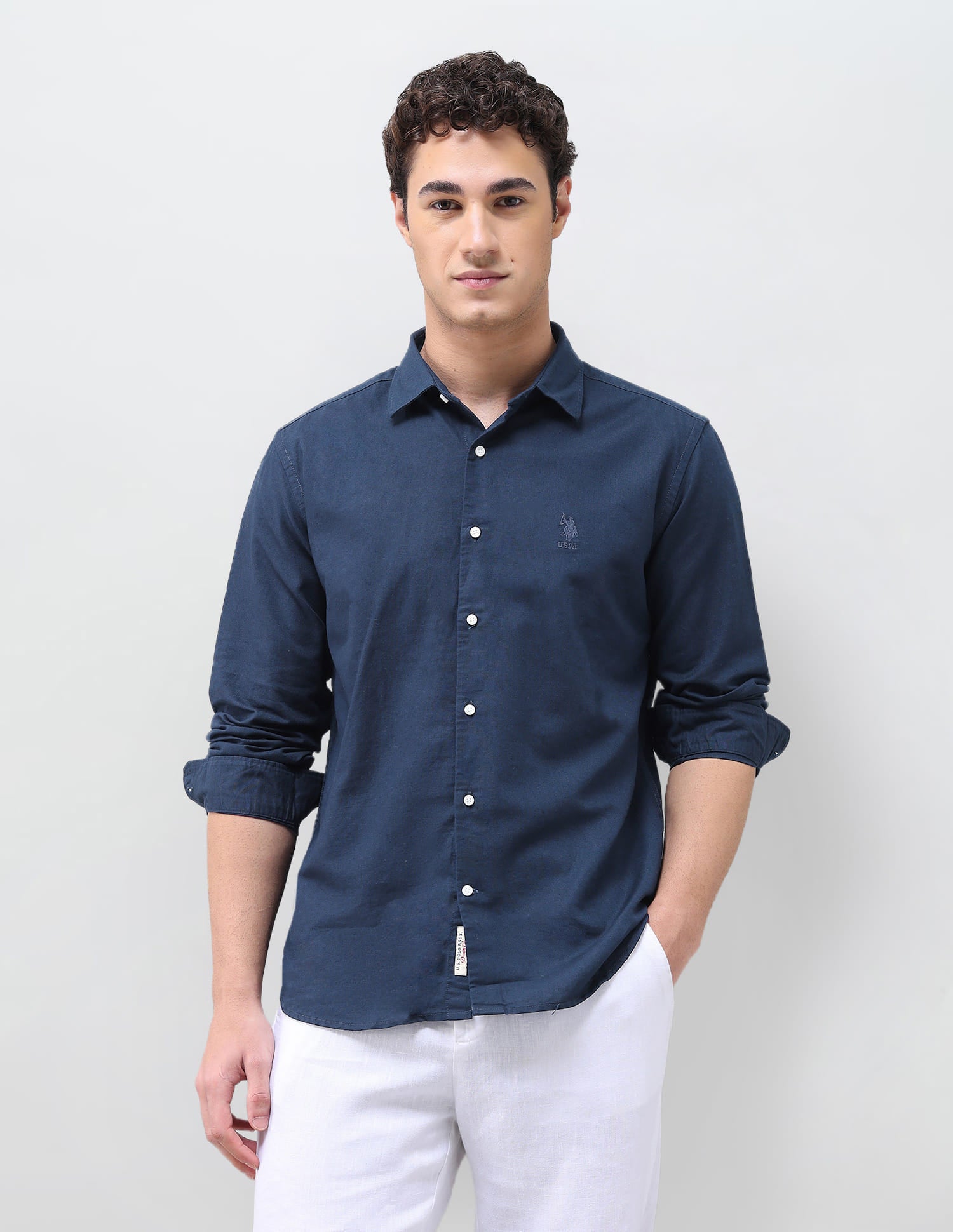 Vertical Striped Regular Fit Shirt Blue - U.S. Polo Assn. India | Large