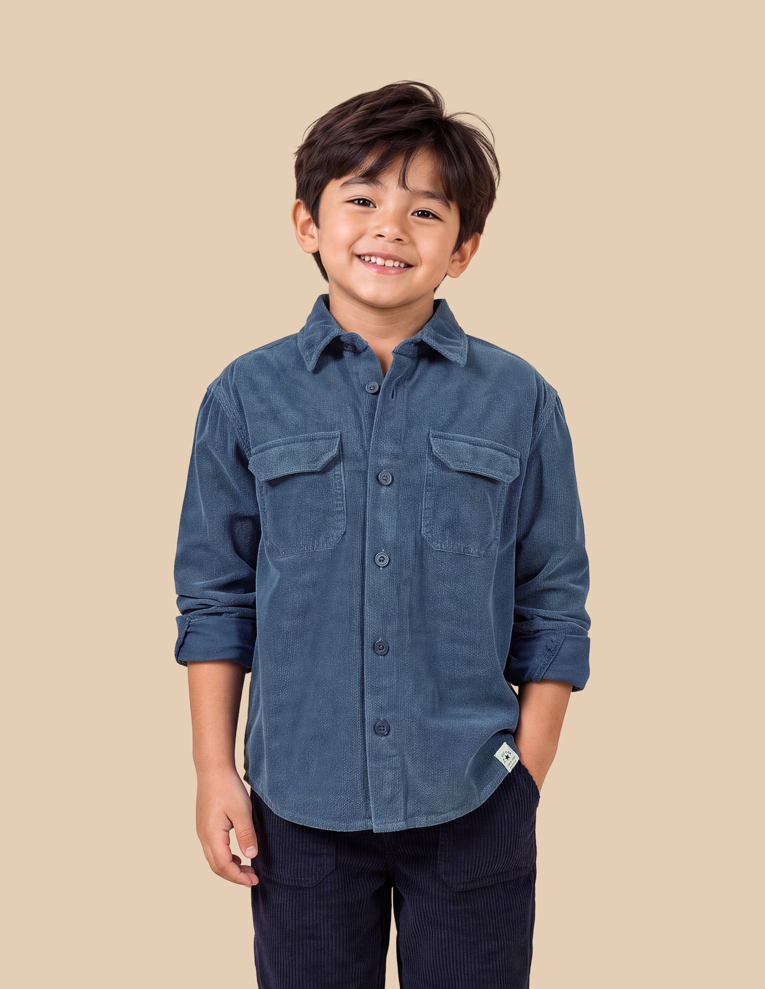 Boxy Fit Corduroy Shirt Indigo - U.S. Polo Assn. India | Large
