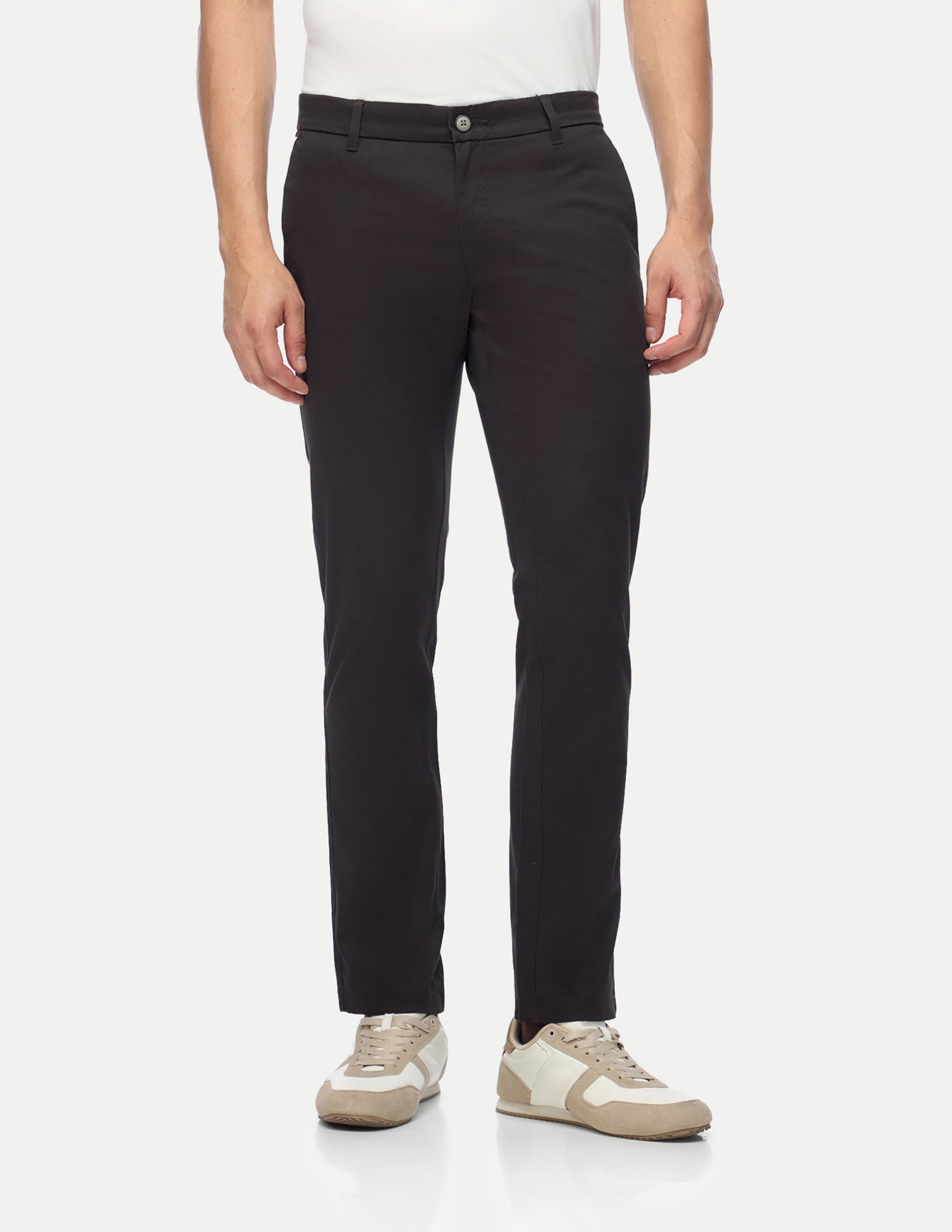 Denver Slim Fit Twill Trousers Choco - U.S. Polo Assn. India | Large