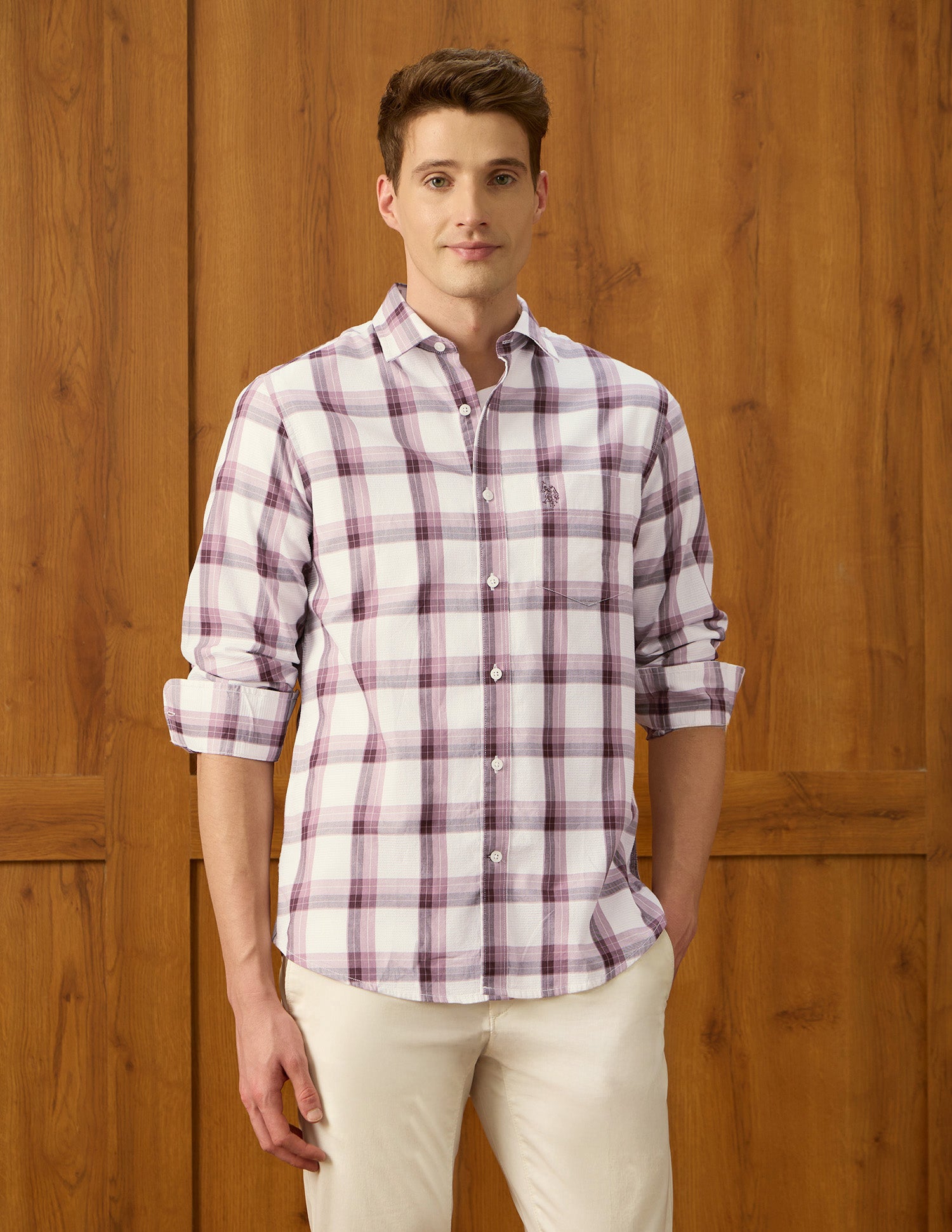 Equestrian Sports @ Elevnado Tartan Checked Shirt Maroon - U.S. Polo Assn. India | Large