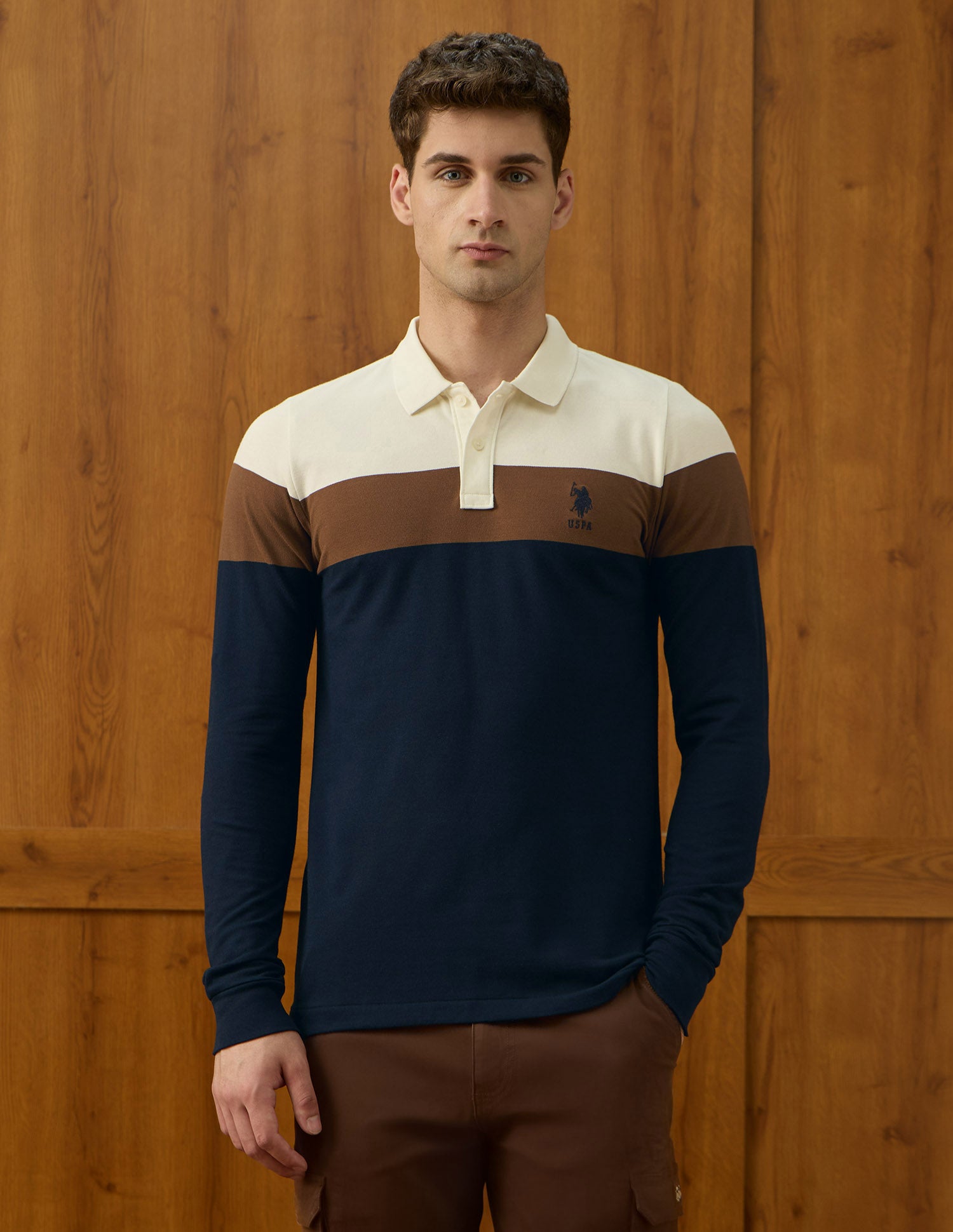 Colourblocked Equestrian Aisle Theater Polo Shirt Navy - U.S. POLO ASSN. | Large