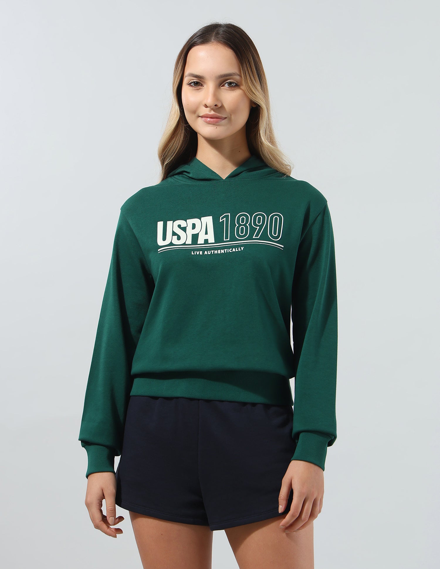 Typographic Brand Printed Relaxed Fit Sweatshirt Dark Green - U.S. Polo Assn. India | Large