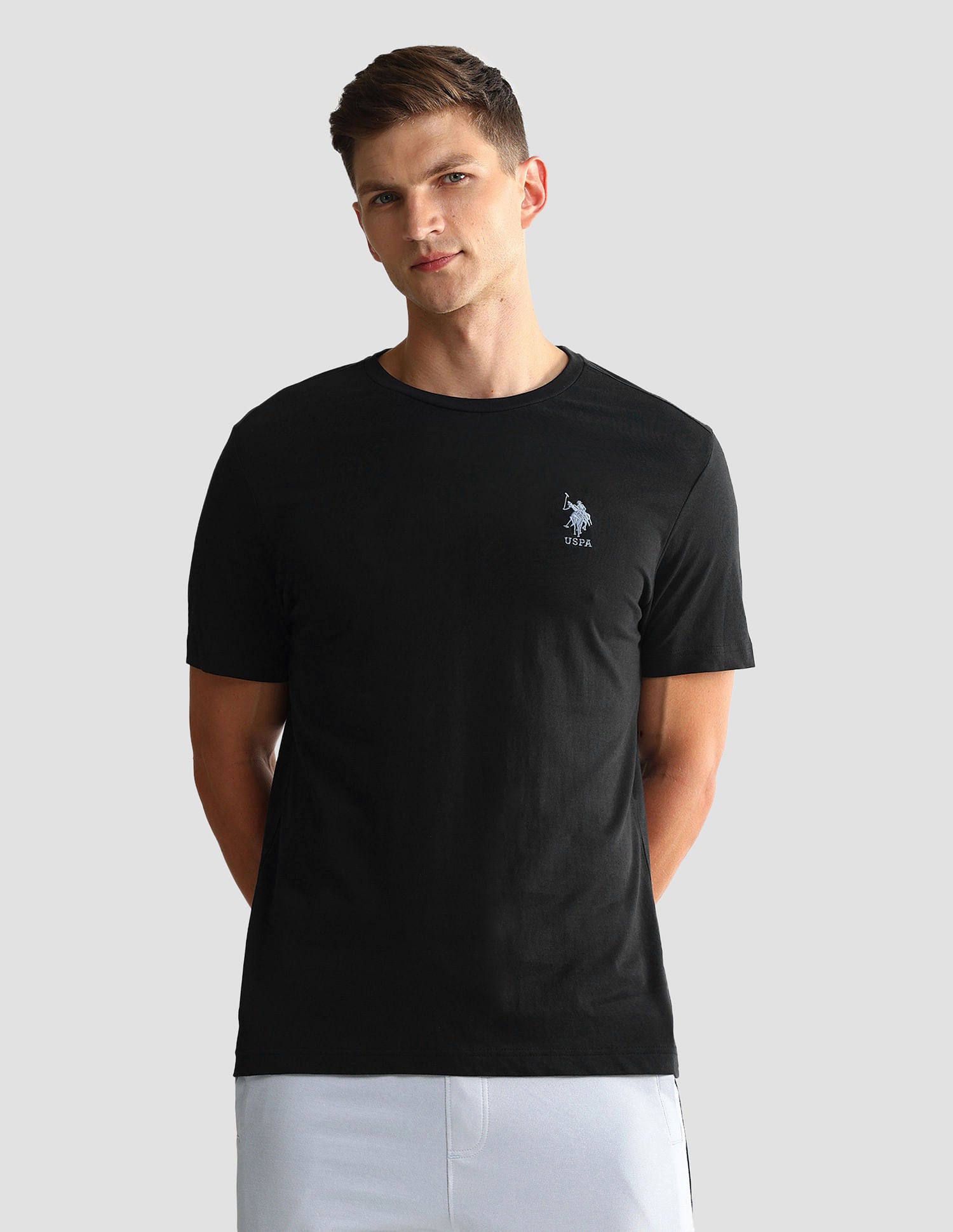 Tonal Logo Cotton 1633 Lounge T-Shirt - Pack Of 2 Blue and Black - U.S. POLO ASSN. | Large