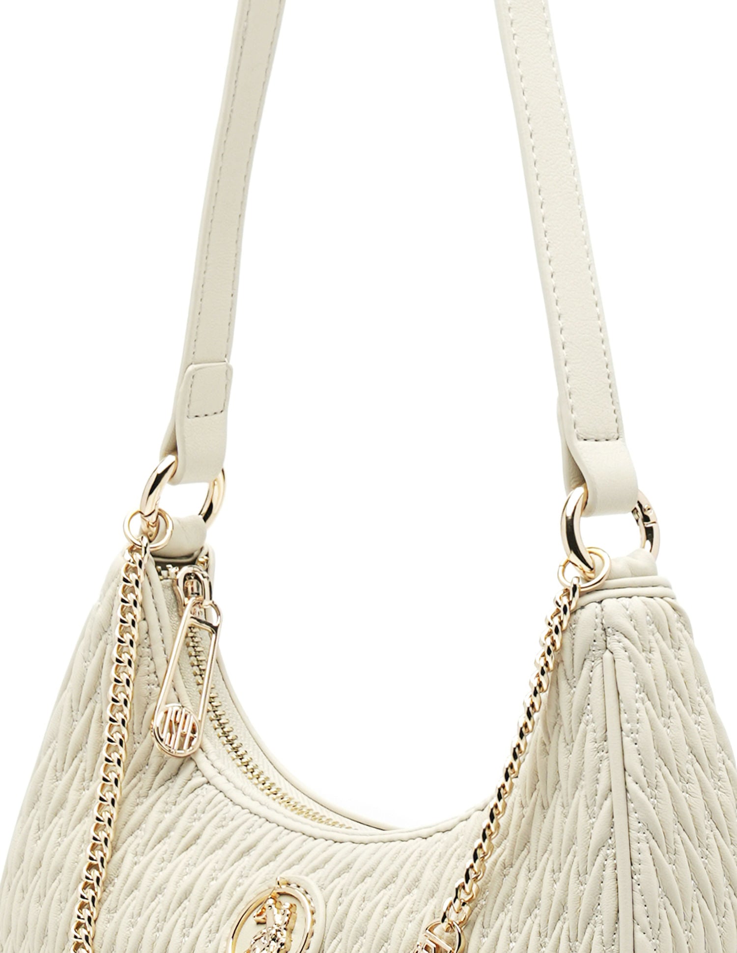 Vera Textured Shoulder Bag Off White - U.S. POLO ASSN. | Large