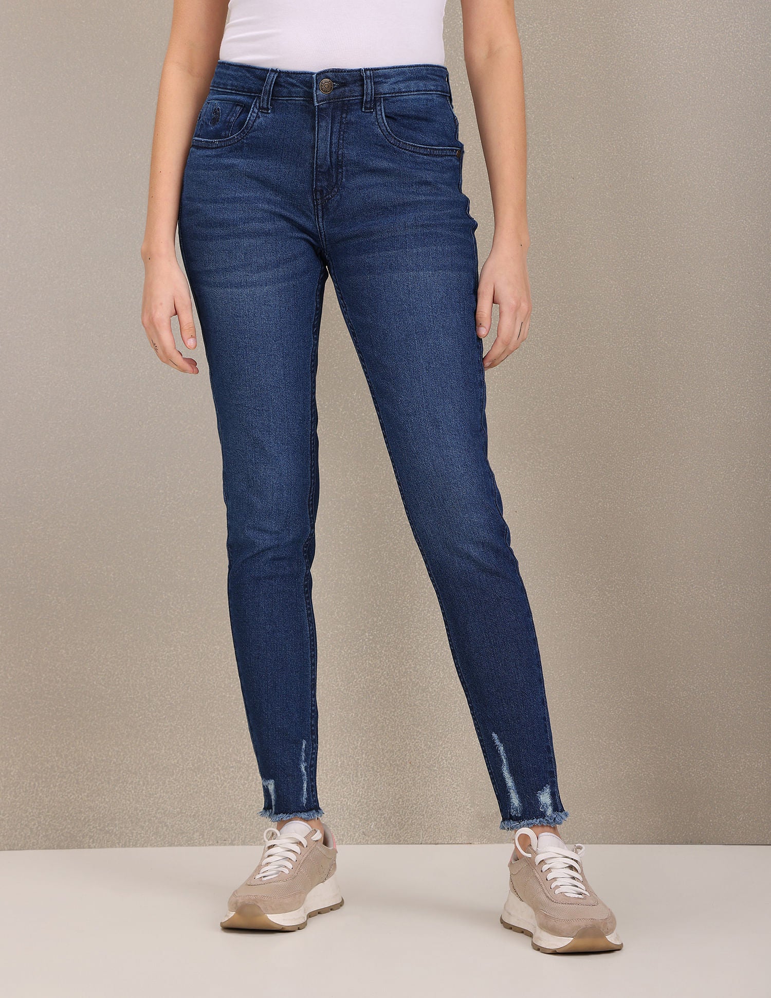 Mid Rise Skinny Fit Jeans Dark Blue - U.S. Polo Assn. India | Large
