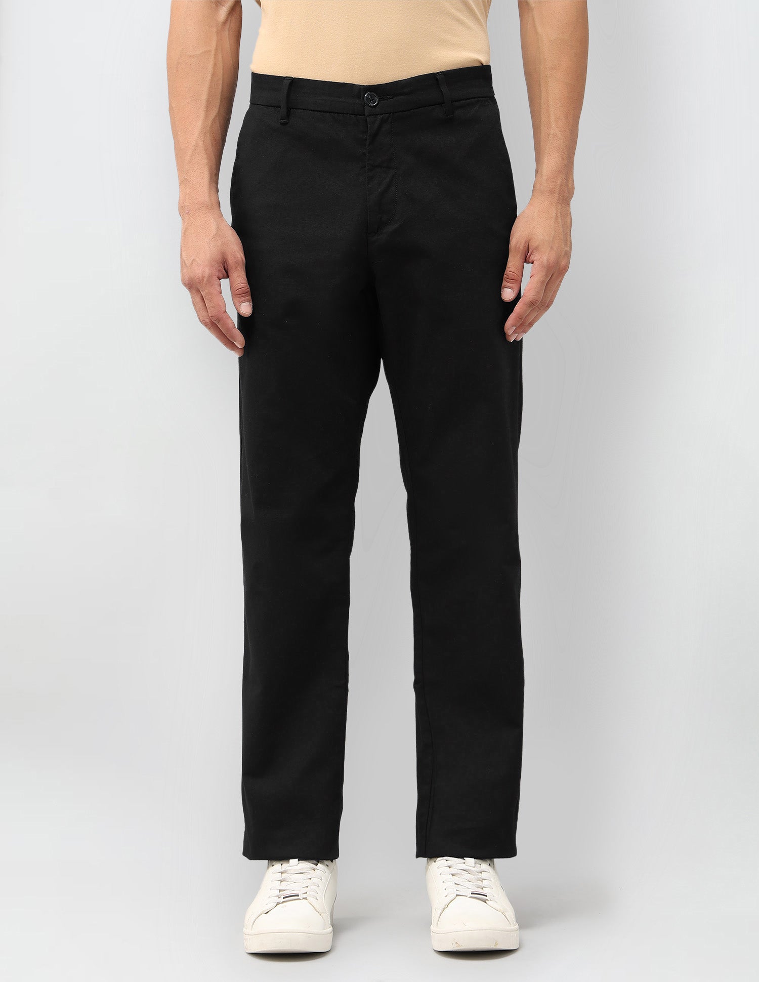 Slim Fit Heathered Trousers Black - U.S. POLO ASSN. | Large