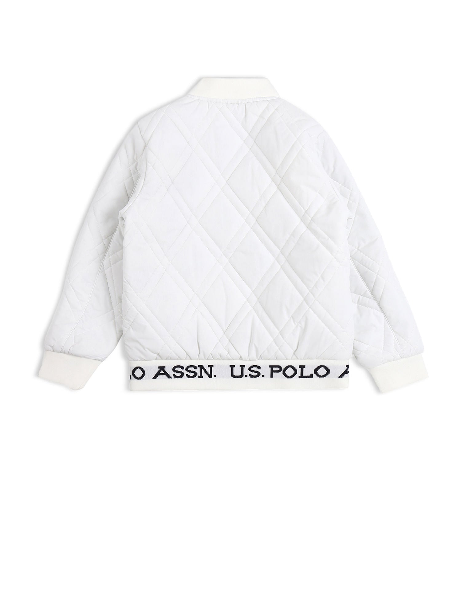 Boys Solid Mock Collar Jacket White - U.S. POLO ASSN. | Large