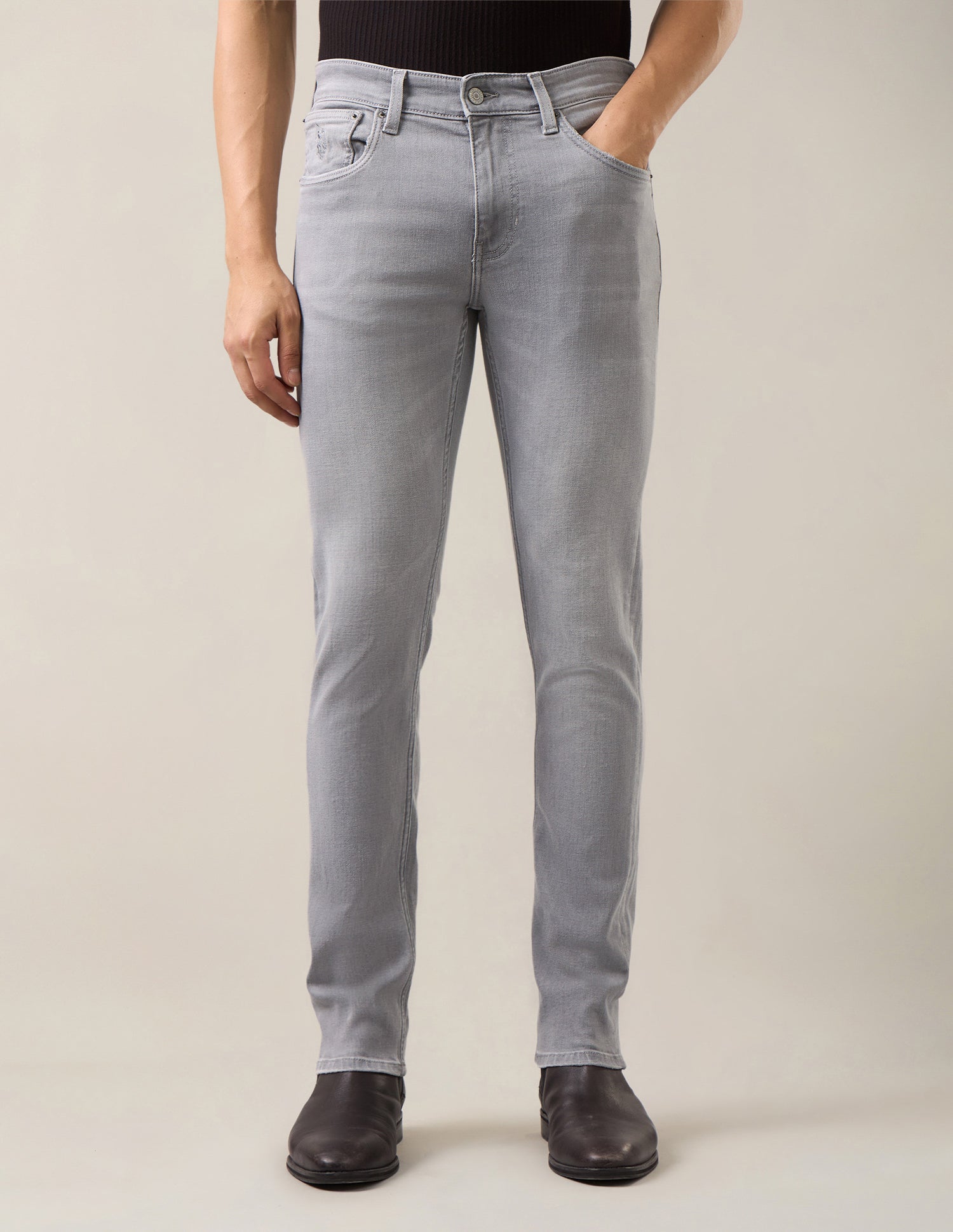 Regallo Skinny Fit Grey Jeans Grey - U.S. Polo Assn. India | Large