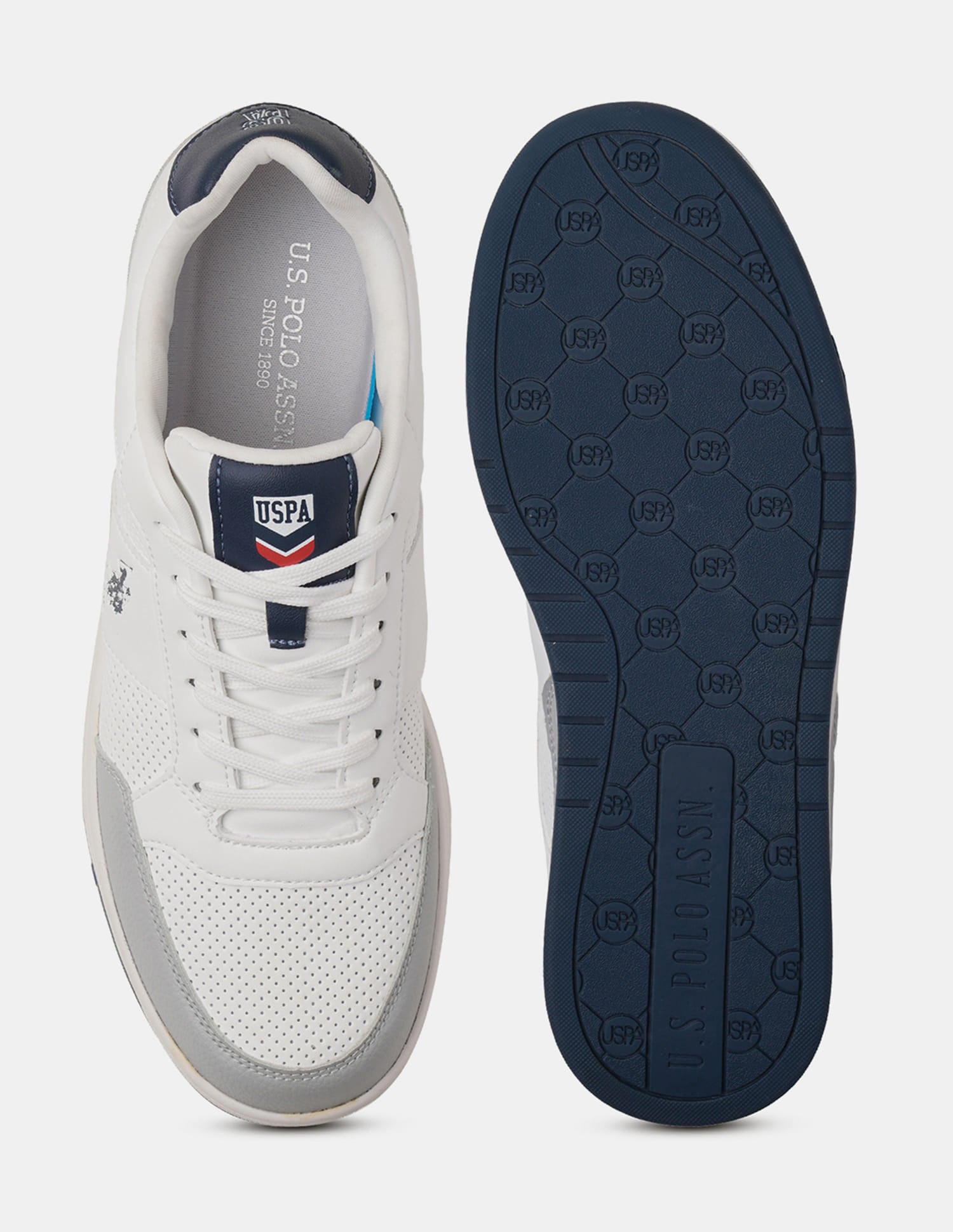 Men Colour Blocked Simon 2.0 Sneakers Light Grey - U.S. Polo Assn. India | Large