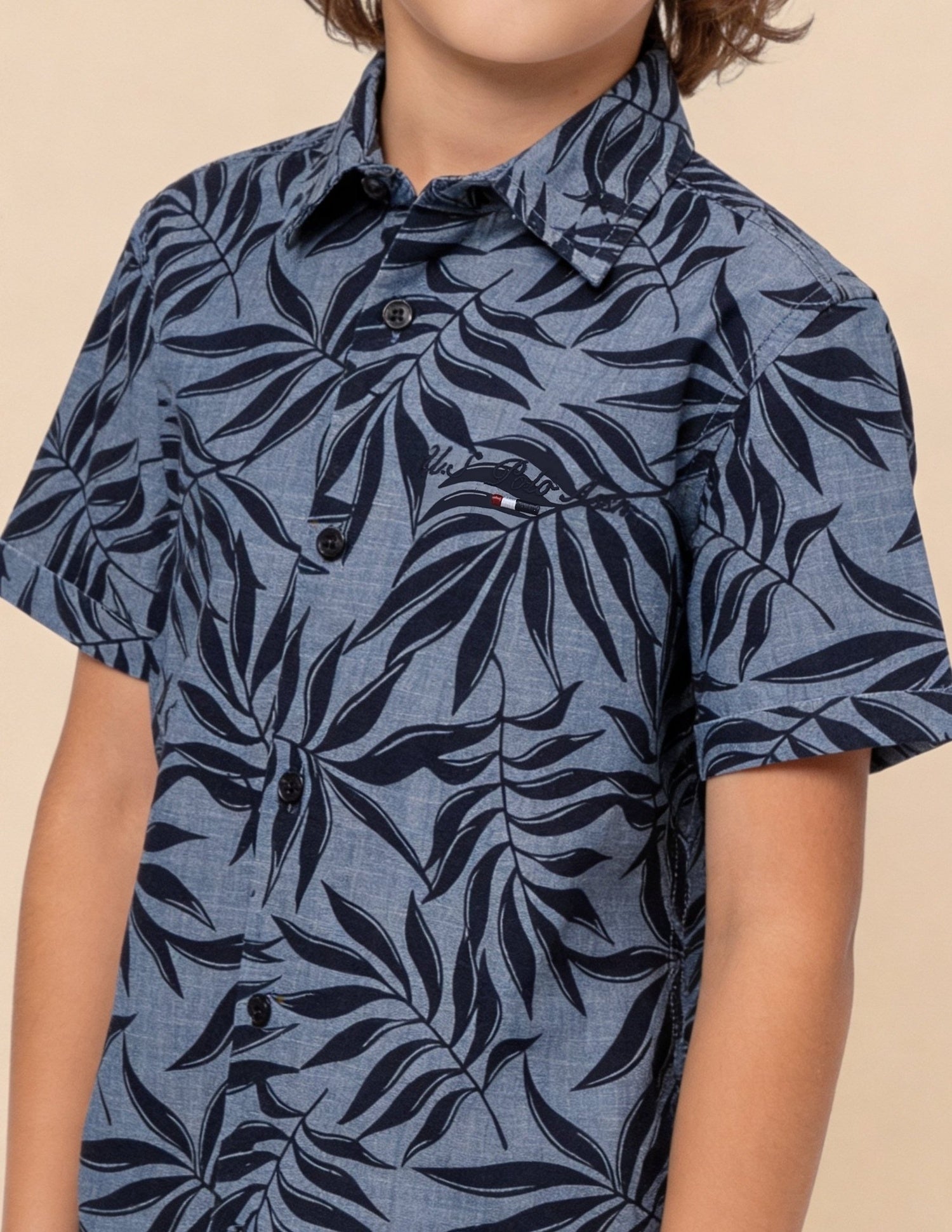 Tropical Printed Regular Fit Shirt Indigo - U.S. Polo Assn. India | Large