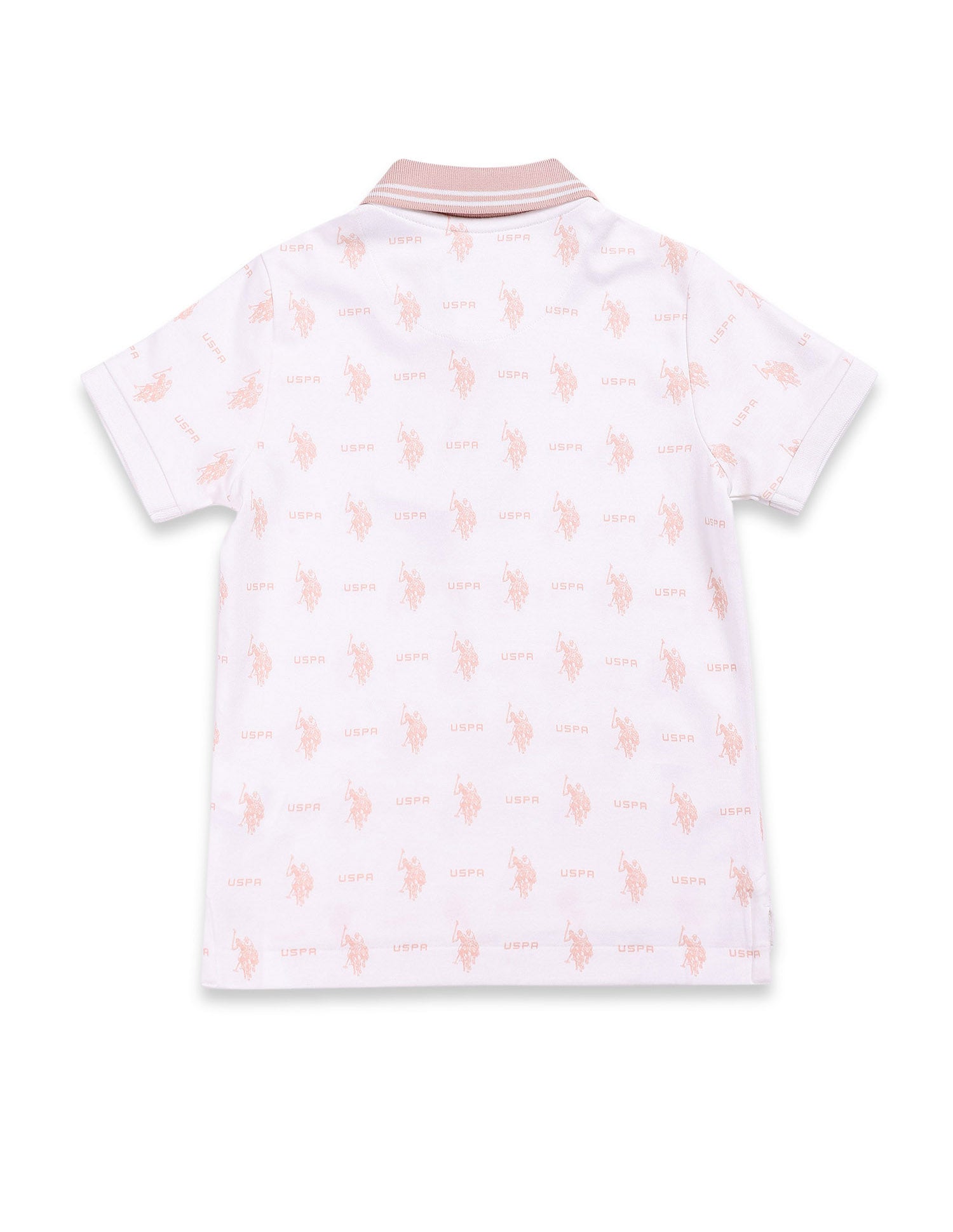 Boys All Over Logo Polo Shirt Ecru - U.S. Polo Assn. India | Large