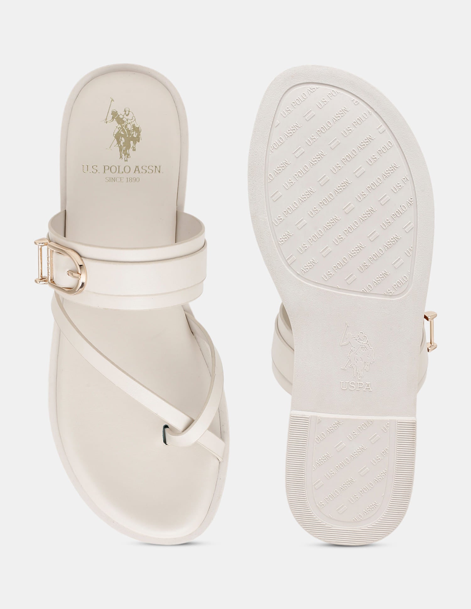 Women Relien One Toe Sandals Off White - U.S. Polo Assn. India | Large
