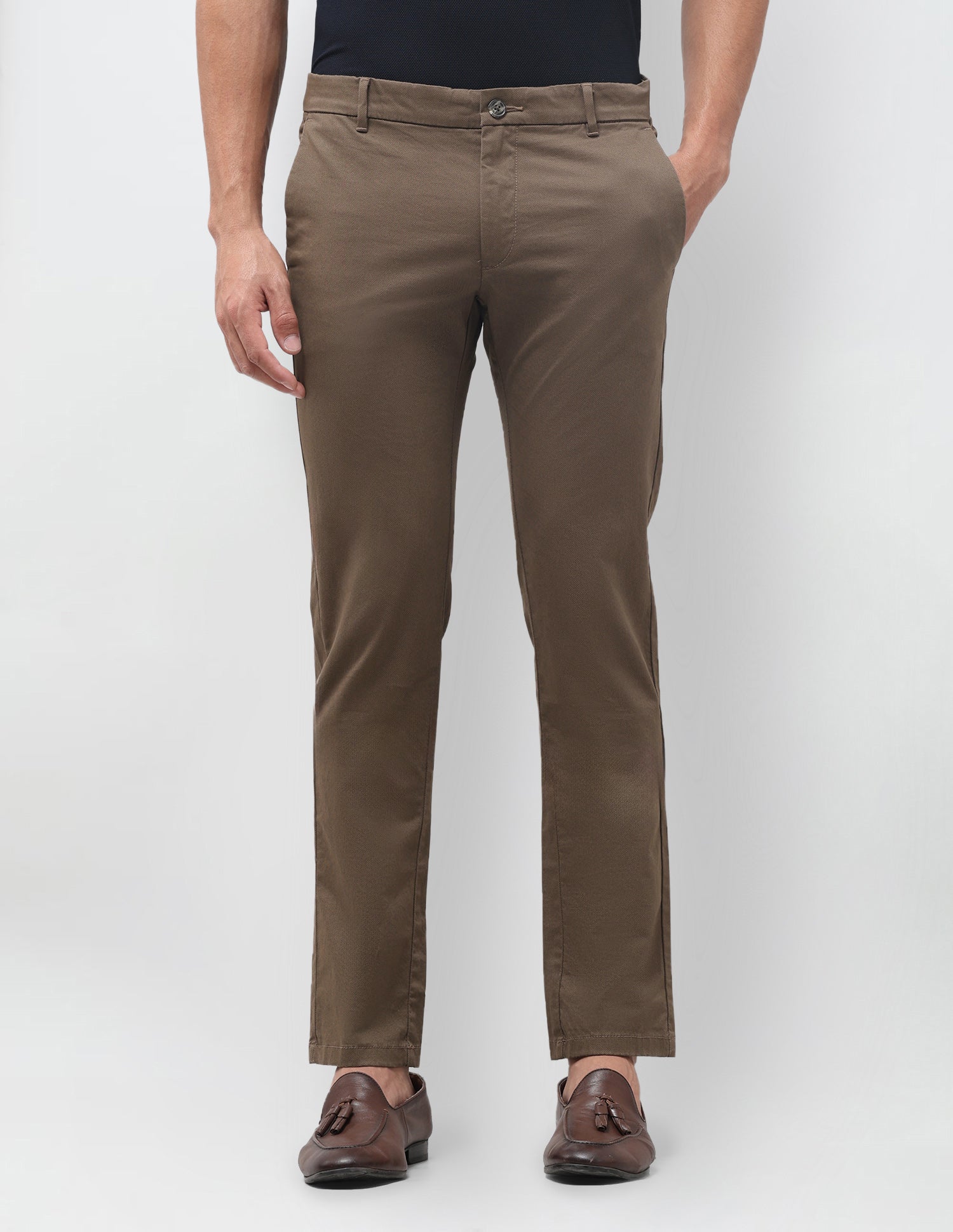 Denver Slim Fit All Over Printed Trousers Brown - U.S. Polo Assn. India | Large