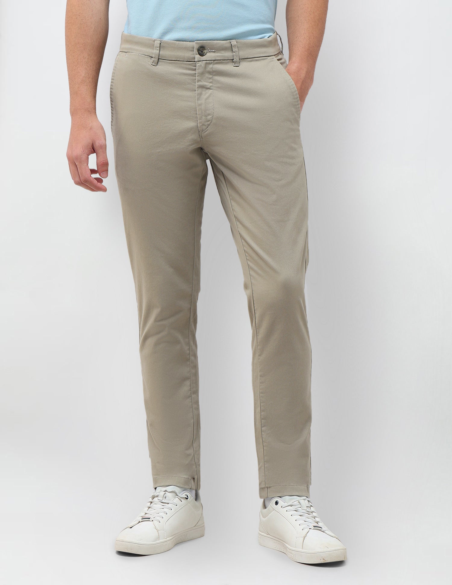 Twill Austin Slim Fit Trousers Light Olive - U.S. Polo Assn. India | Large