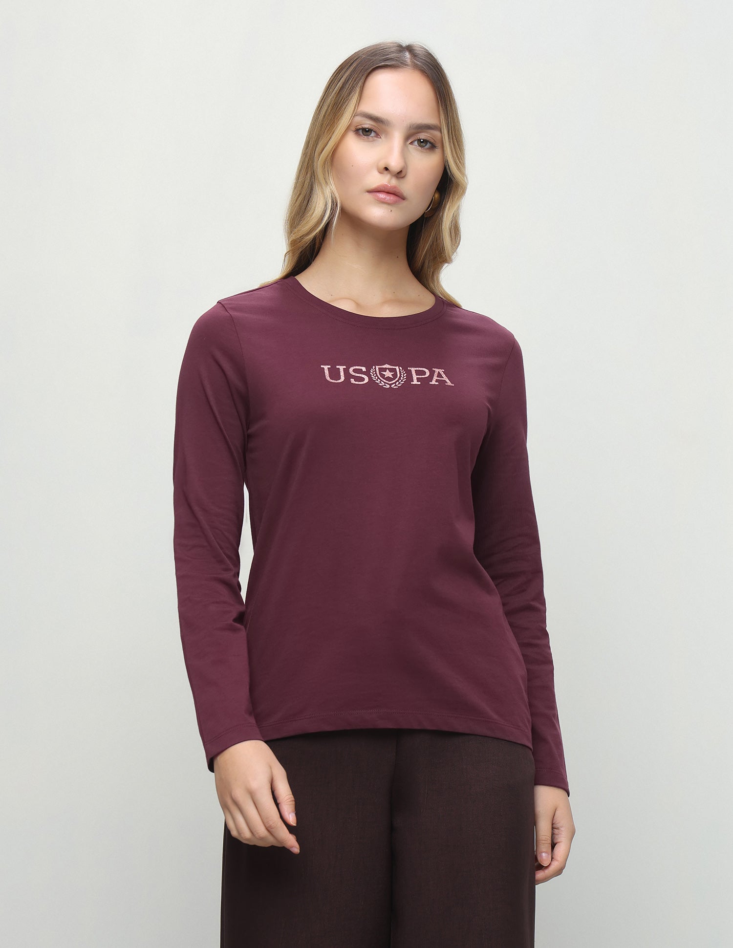 Brand Embossed Regular Fit T-Shirt Purple - U.S. Polo Assn. India | Large