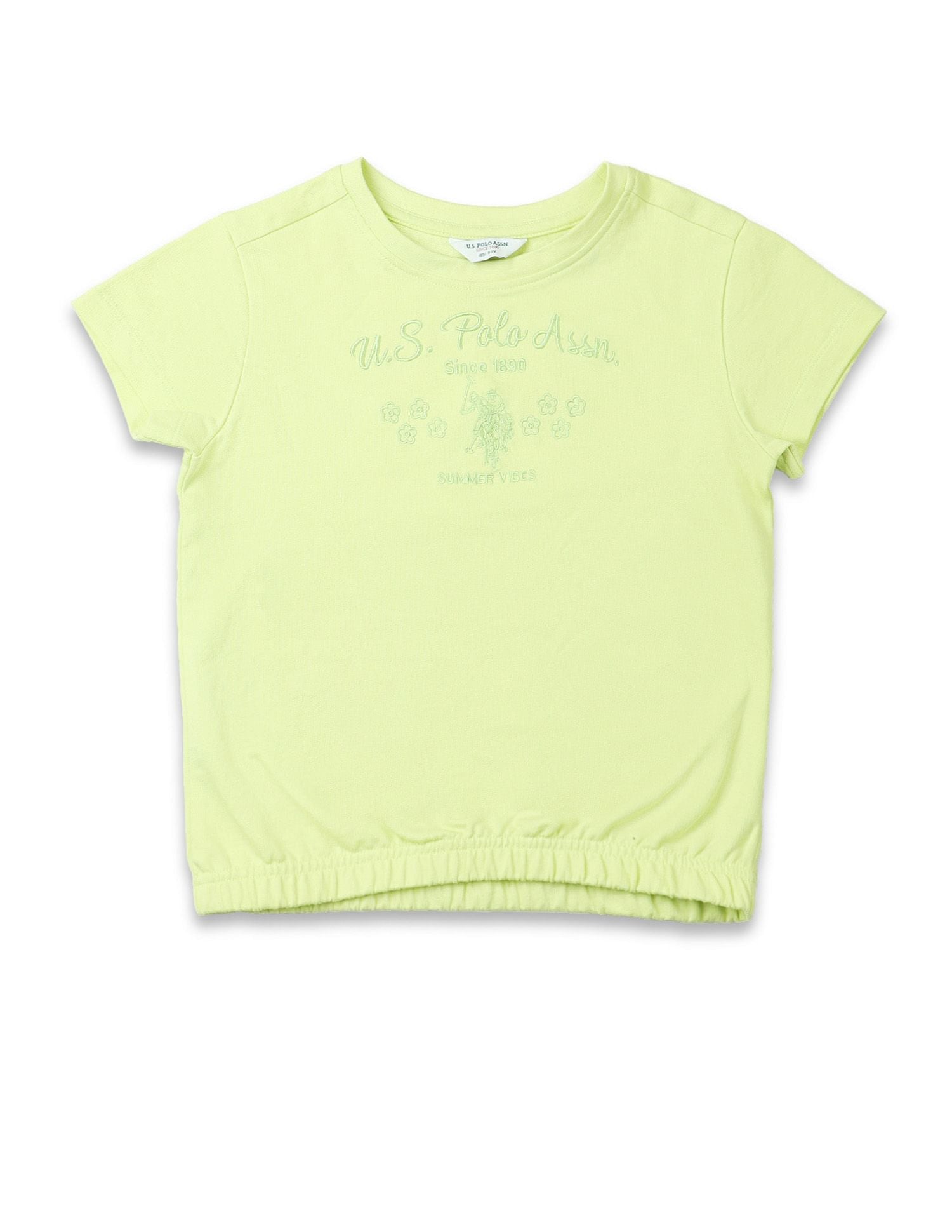 Girls Brand Embroidered Blousan T-Shirt Yellow - U.S. POLO ASSN. | Large