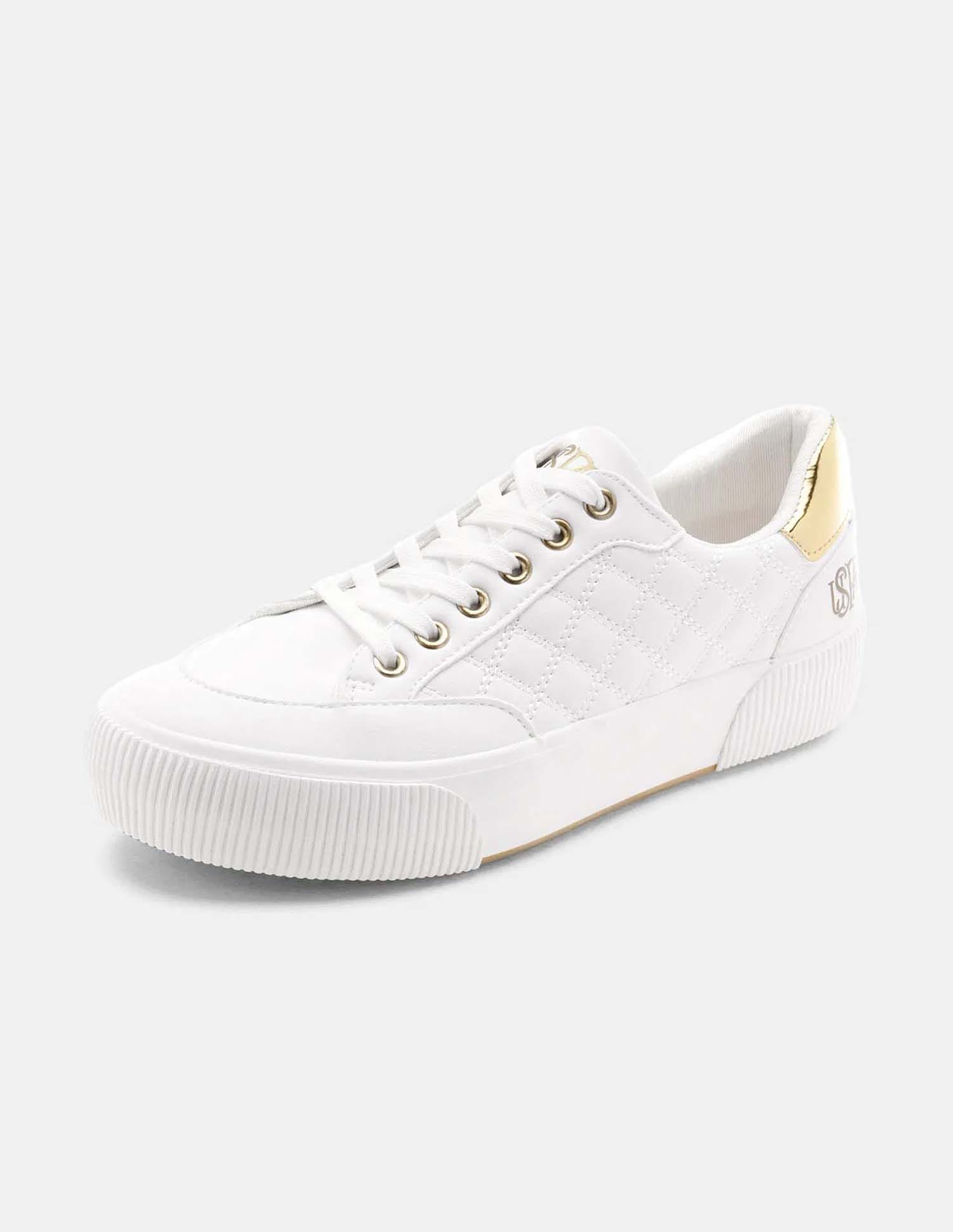 Elsa 2.0 Off White Quilting Sneakers Shoes Off White - U.S. Polo Assn. India | Large