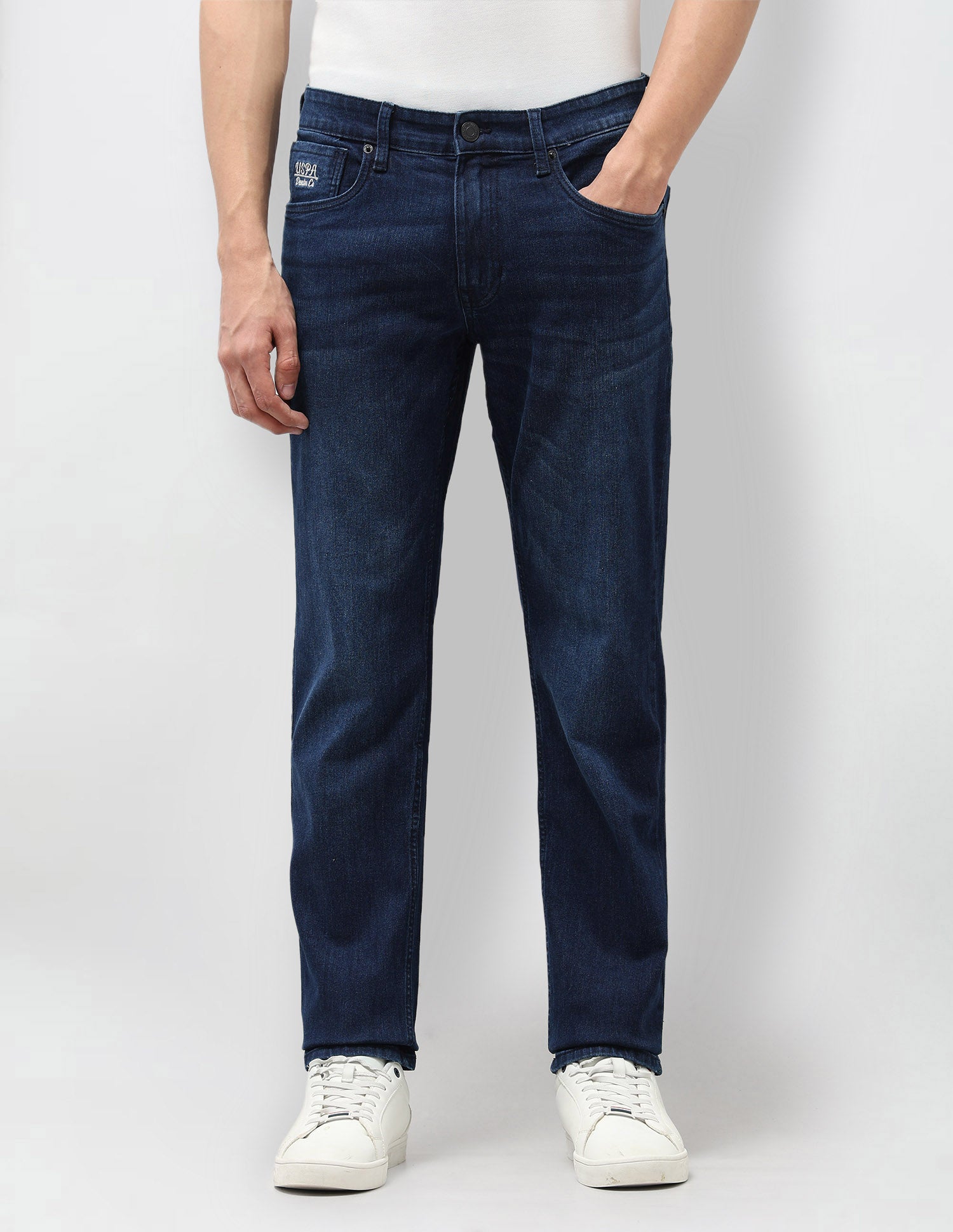 Brandon Slim Tapered Fit Blue Jeans Blue - U.S. Polo Assn. India | Large