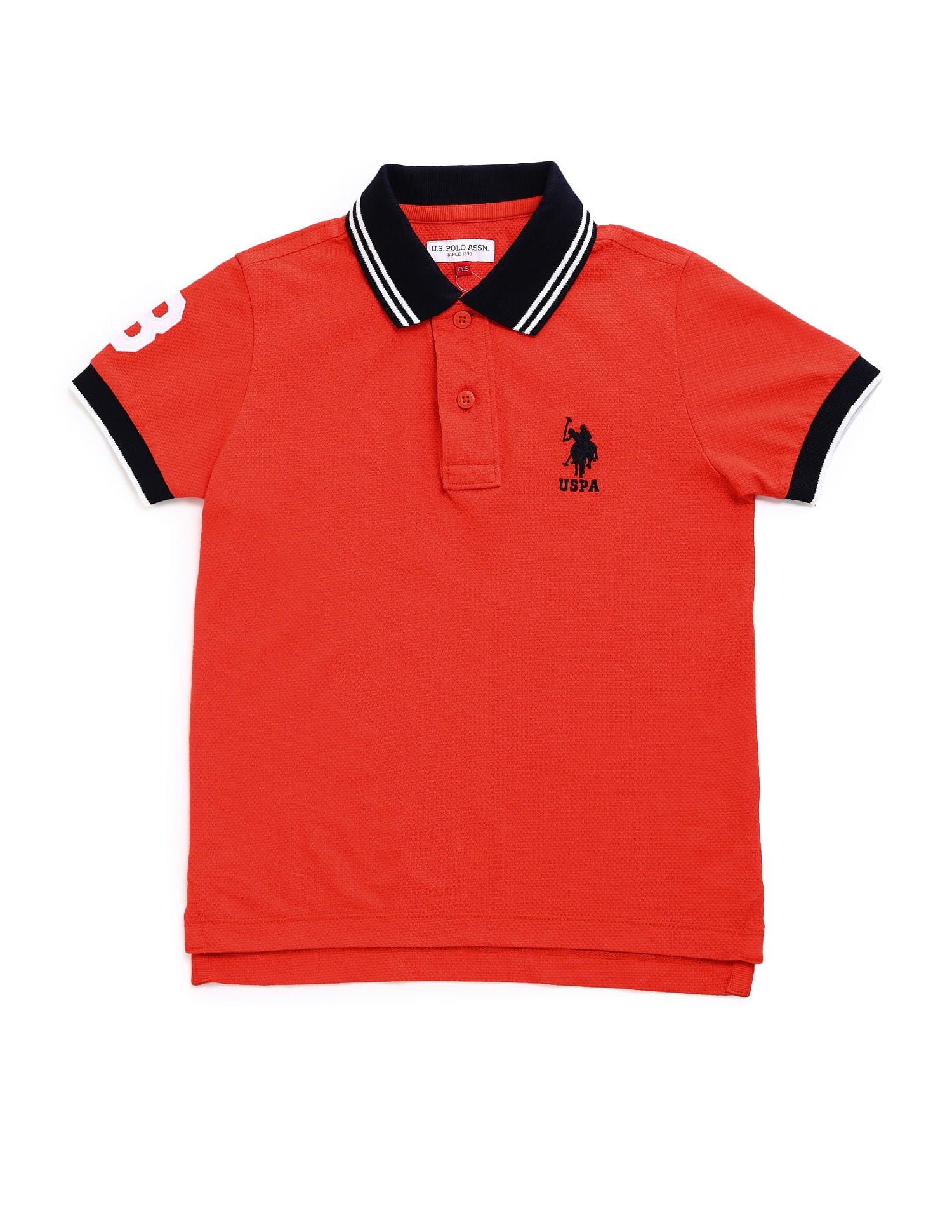 Regular fit Solid Polo Shirt Orange - U.S. Polo Assn. India | Large