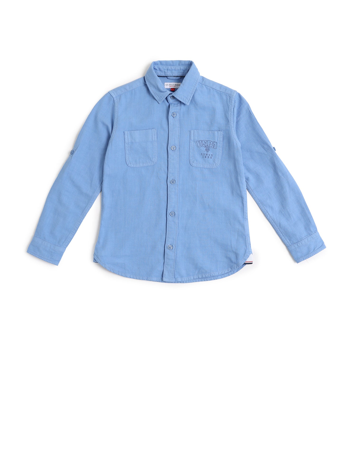 Boys Regular Fit Twill Shirt Blue - U.S. POLO ASSN. | Large
