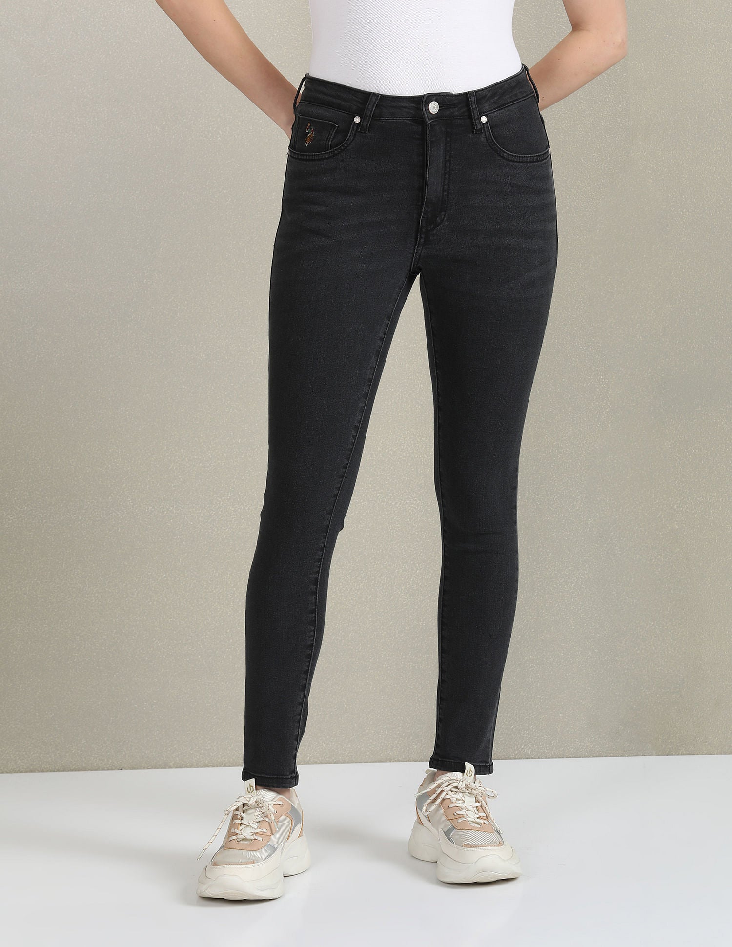 Skinny Fit Twill Jeans Dark Grey - U.S. Polo Assn. India | Large