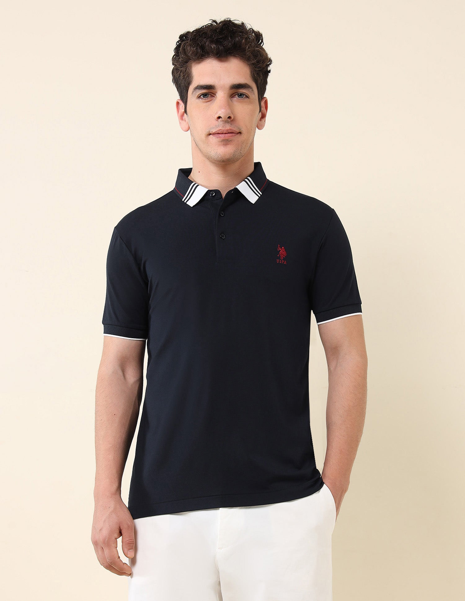 Solid Gentleman's Club Polo Shirt Navy - U.S. Polo Assn. India | Large