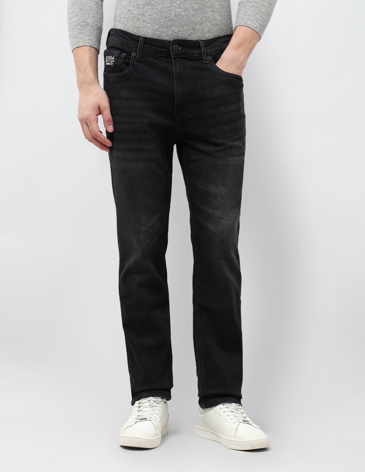 Harold Slim Straight Fit Black Jeans Black - U.S. POLO ASSN. | Large