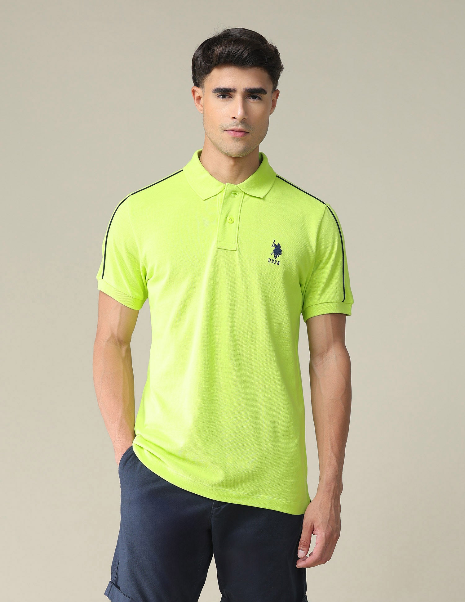 Slim Fit Cotton Polo Shirt Light Green - U.S. POLO ASSN. | Large