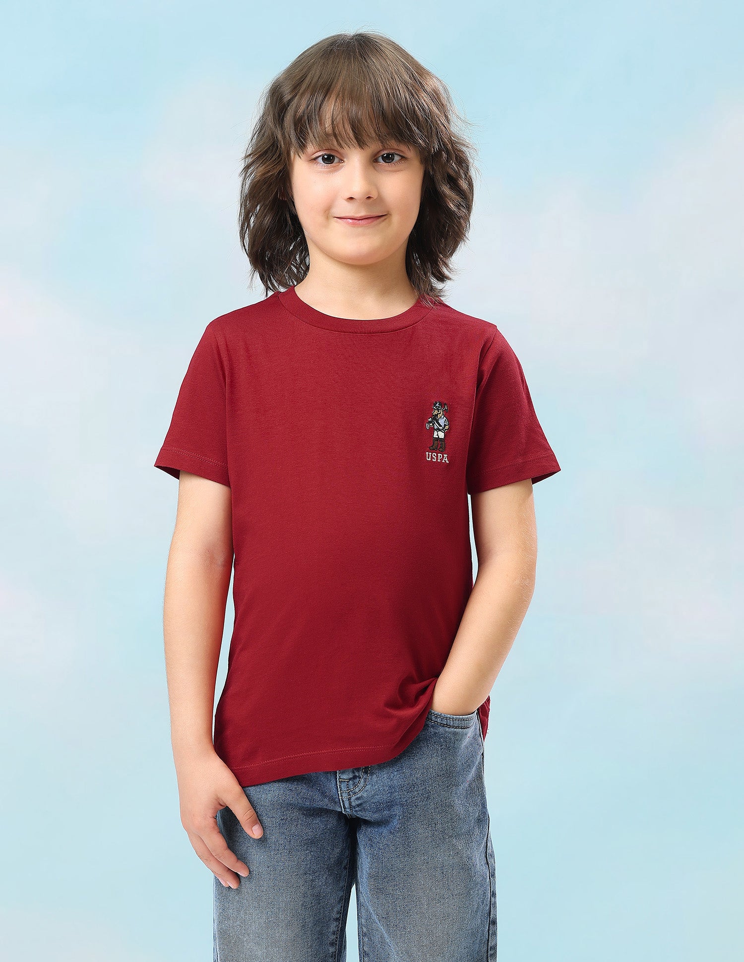 Solid Regular Fit T-Shirt Red - U.S. Polo Assn. India | Large