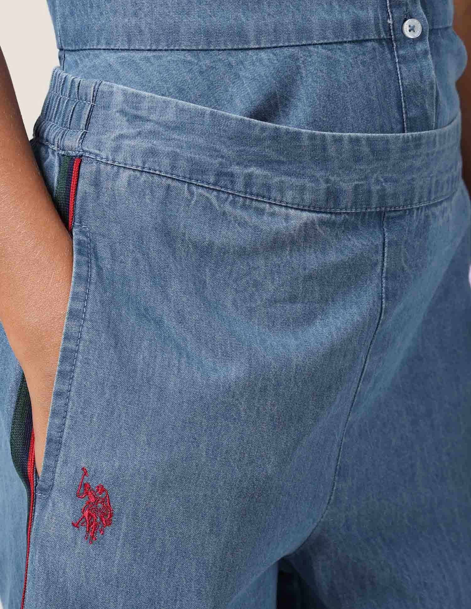 Girls Denim Solid Co-Ords Blue - U.S. POLO ASSN. | Large