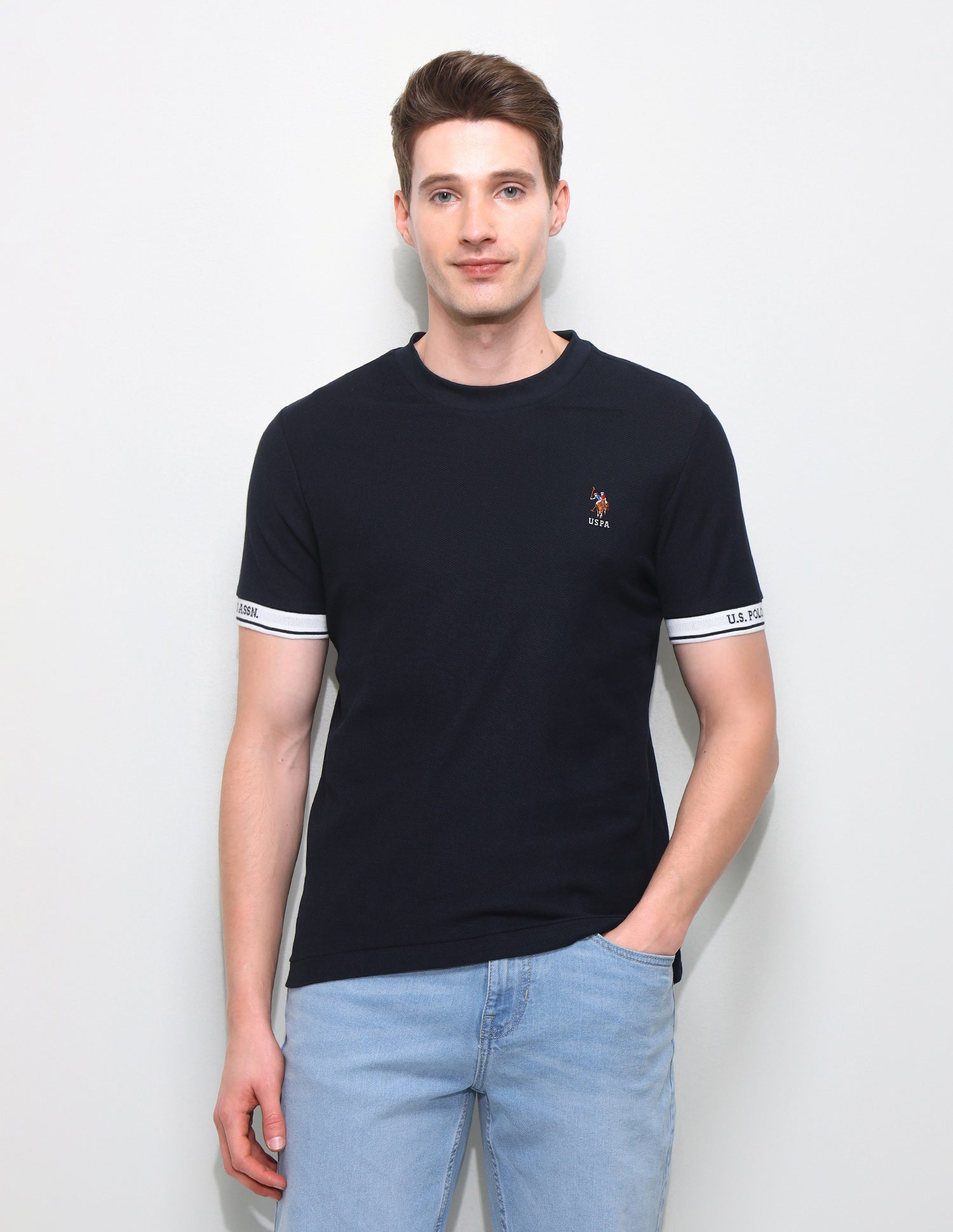 Solid Slim Fit T-Shirt Navy - U.S. Polo Assn. India | Large