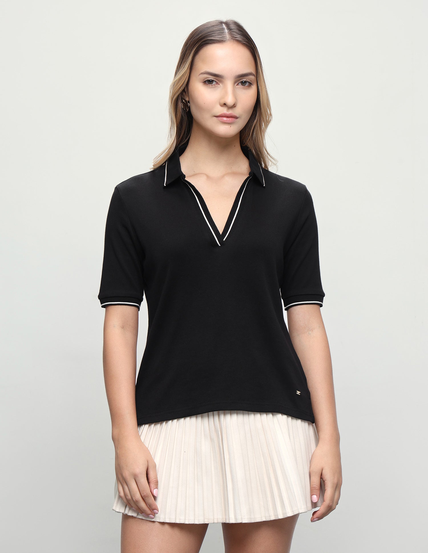 Solid Regular Fit Polo Shirt Black - U.S. Polo Assn. India | Large