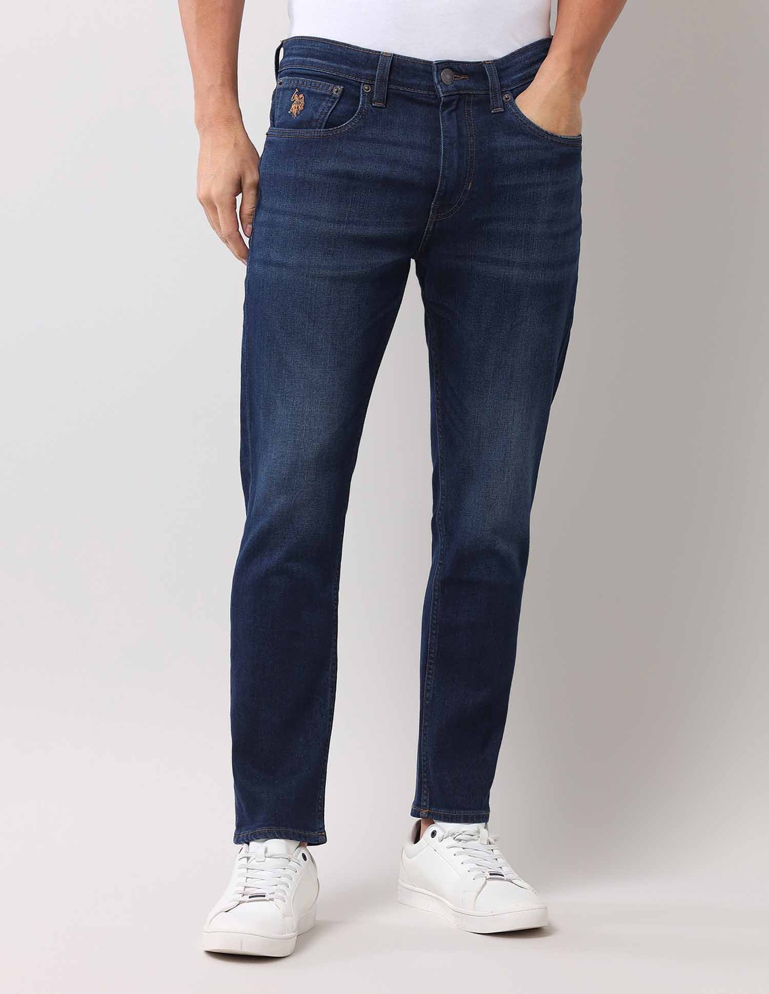 Cole Comfort Cropped Blue Jeans Dark Wash - U.S. Polo Assn. India | Large