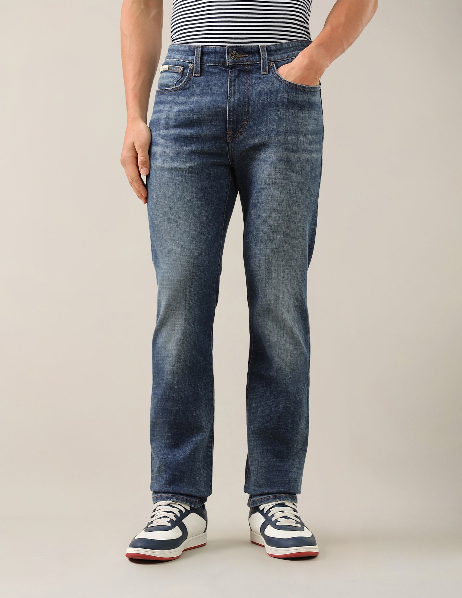 Harold Slim Straight Fit Blue Jeans Blue - U.S. Polo Assn. India | Large