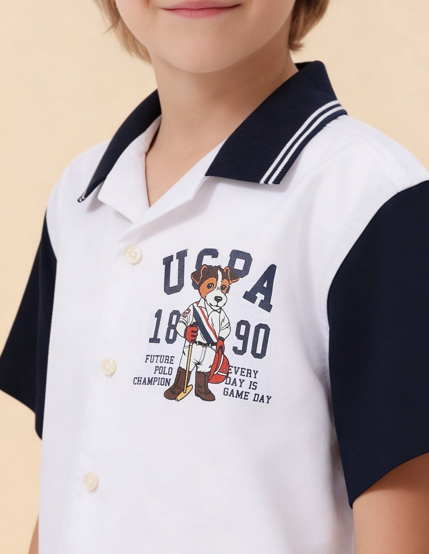 Graphic Brand Printed Oxford Shirt White - U.S. Polo Assn. India | Large