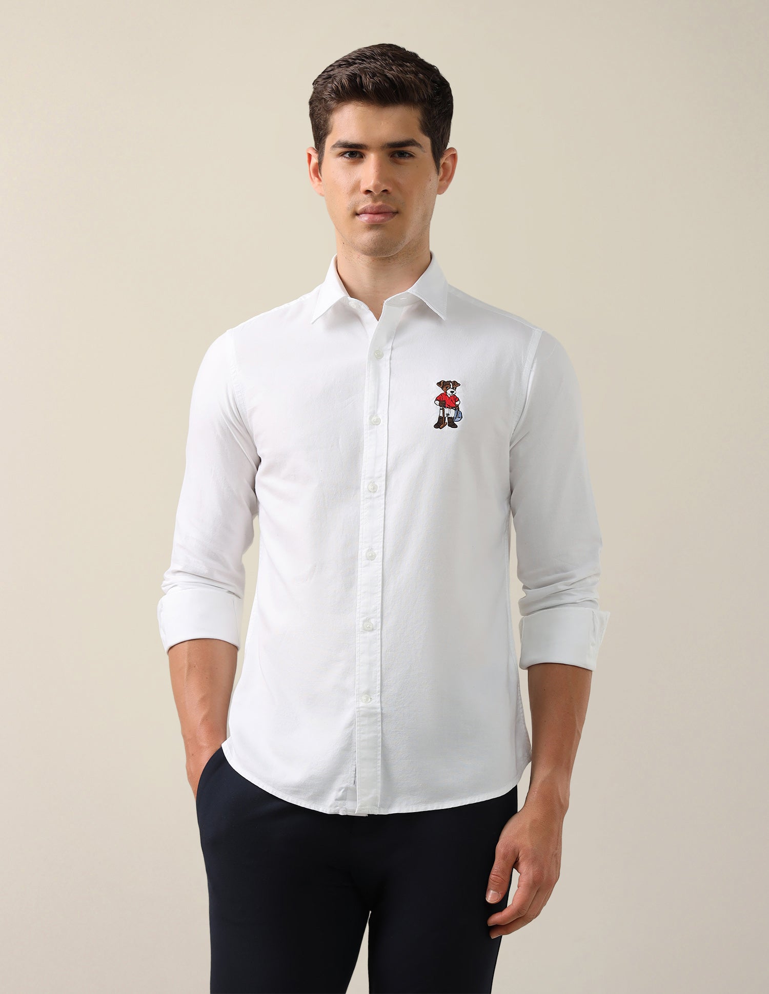 Oxford Tailored Fit Shirt White - U.S. Polo Assn. India | Large