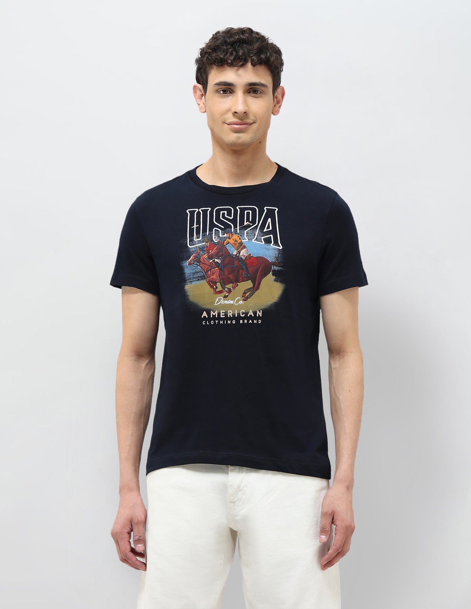 Graphic Printed Regular Fit T-shirt Navy - U.S. POLO ASSN. | Large