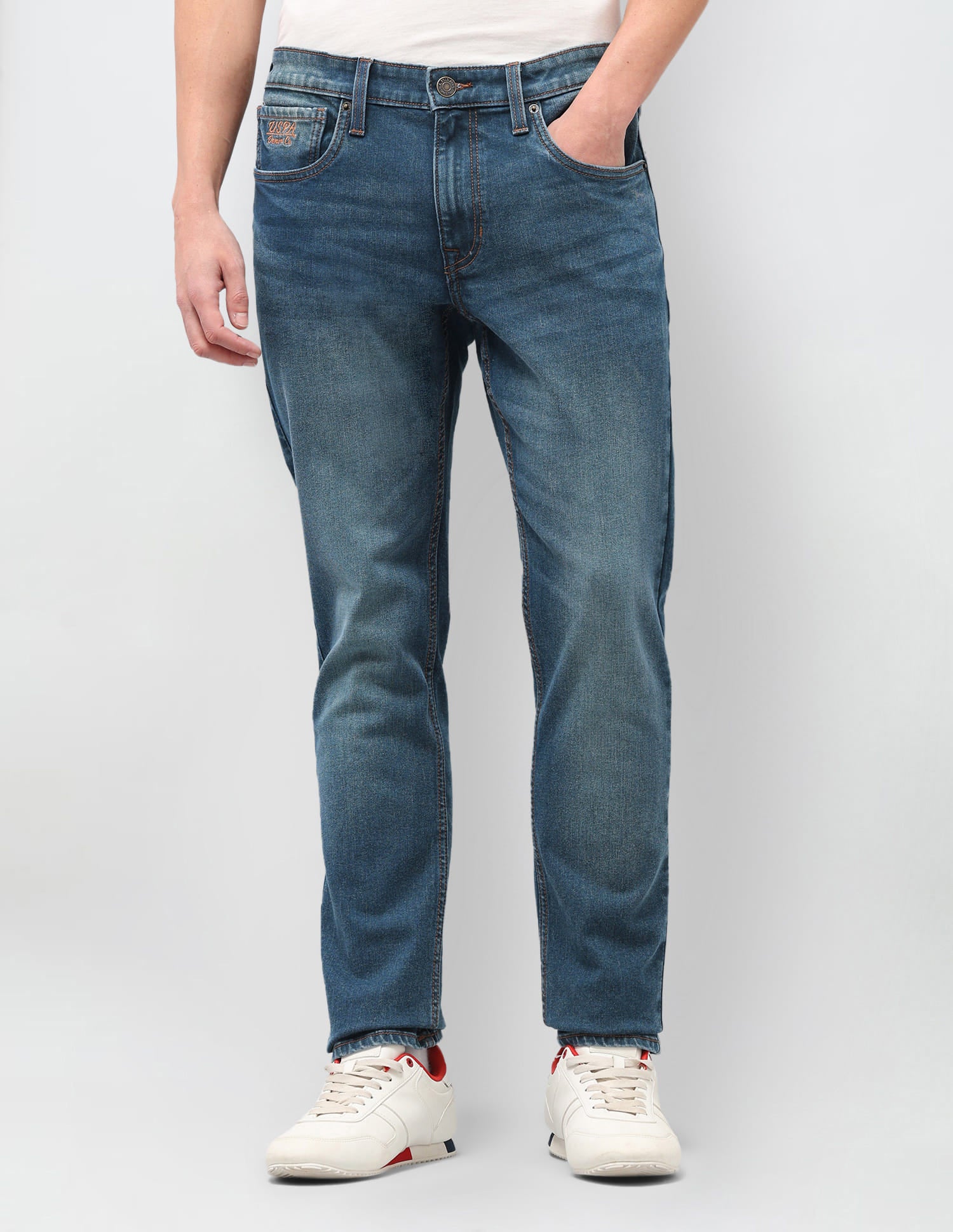 Solid Slim Fit Jeans Blue - U.S. Polo Assn. India | Large